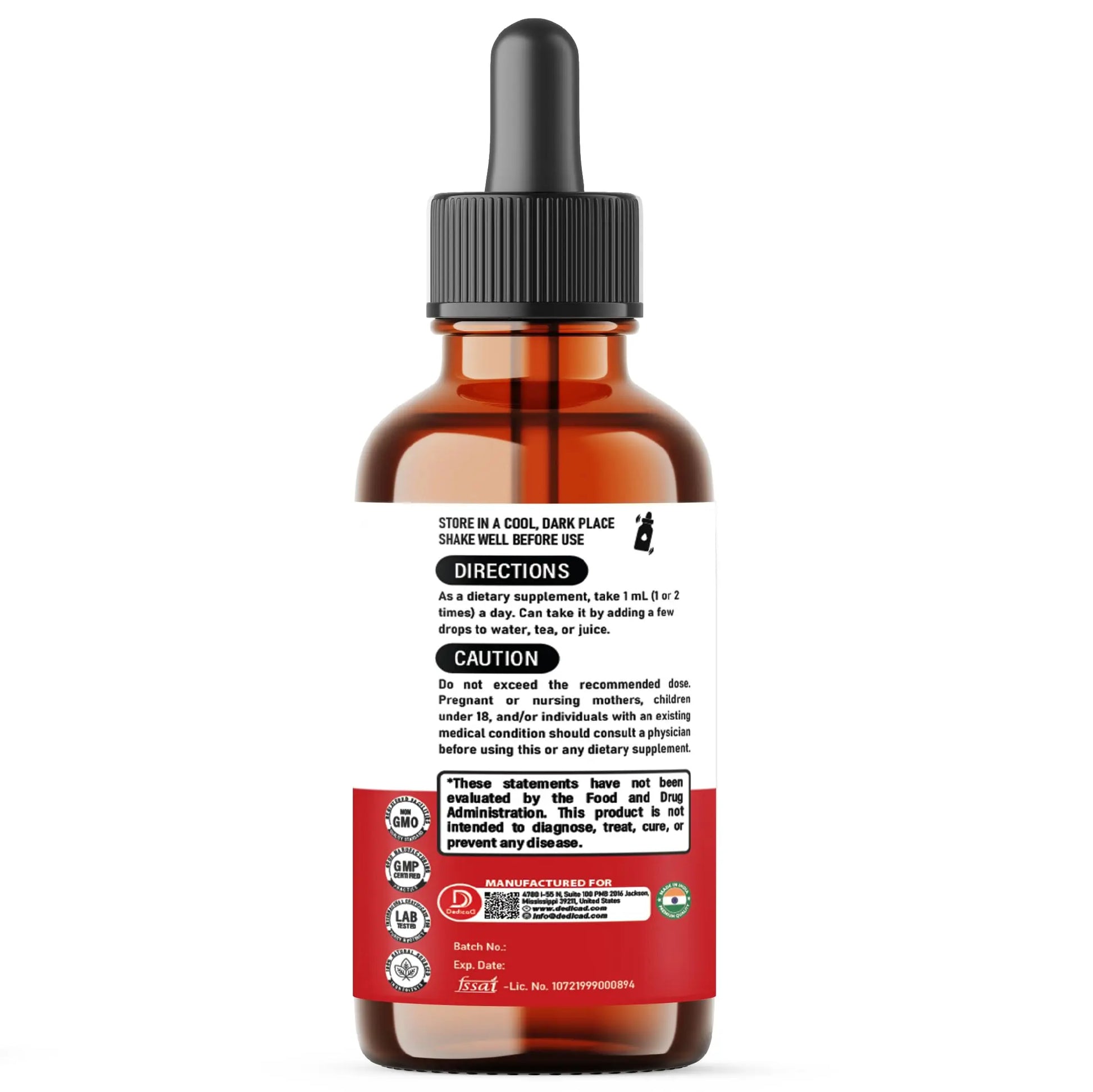 DEDICAD 12in1 Wormwood Liquid Drops Added Black Walnut, Whole Cloves and 9 More Herbs - 2 Fl Oz - 60 Days Supply - Mint Flavor DEDICADnz supplements