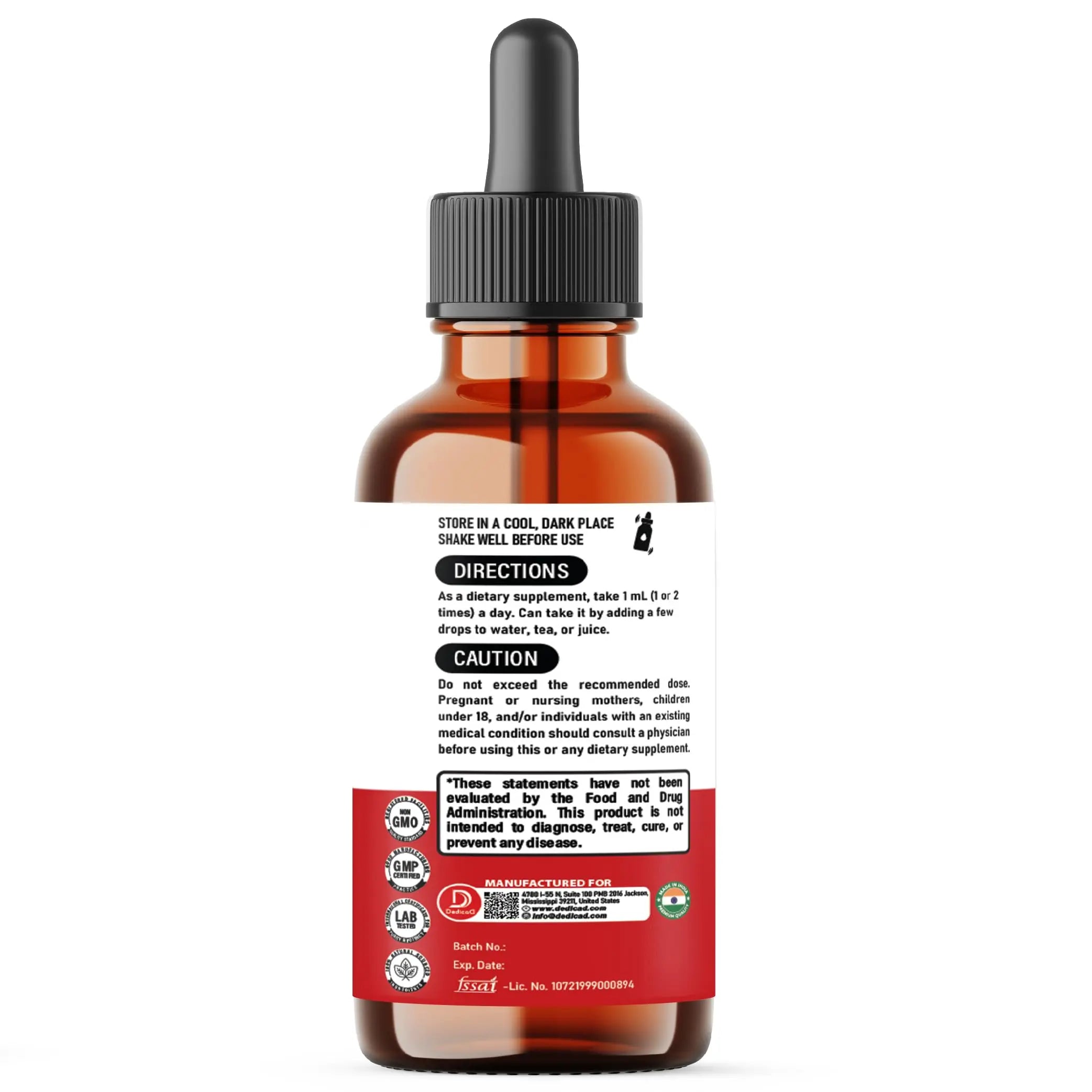 DEDICAD 12in1 Wormwood Liquid Drops Added Black Walnut, Whole Cloves and 9 More Herbs - 2 Fl Oz - 60 Days Supply - Mint Flavor DEDICADnz supplements