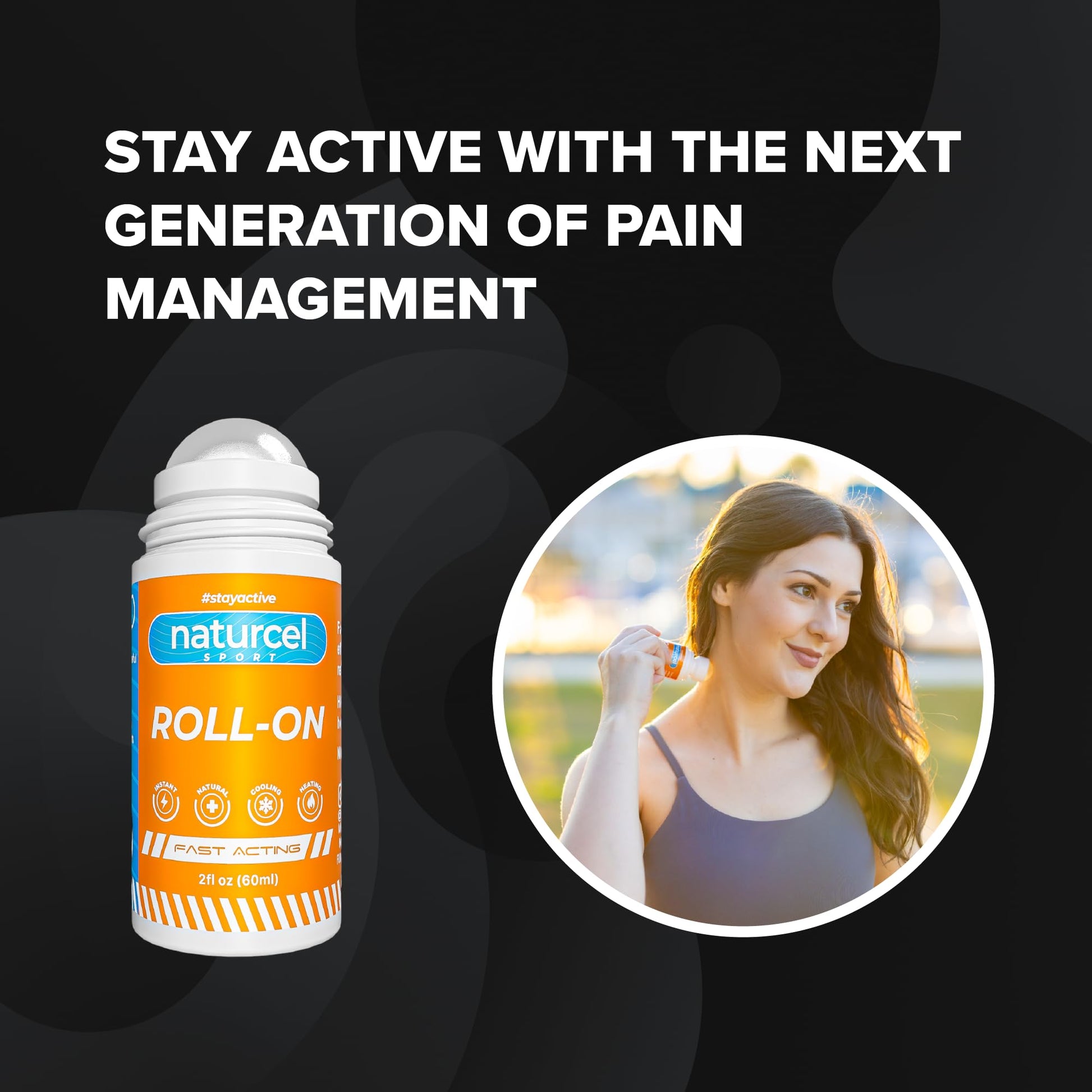Naturcel Sport Roll-On, 2FL OZ, Topical Reliever for Aches and Pains of Muscles and Joints, Cooling, Fast Acting, Mess Free Massage Roller, Colorless NaturcelAu supplements