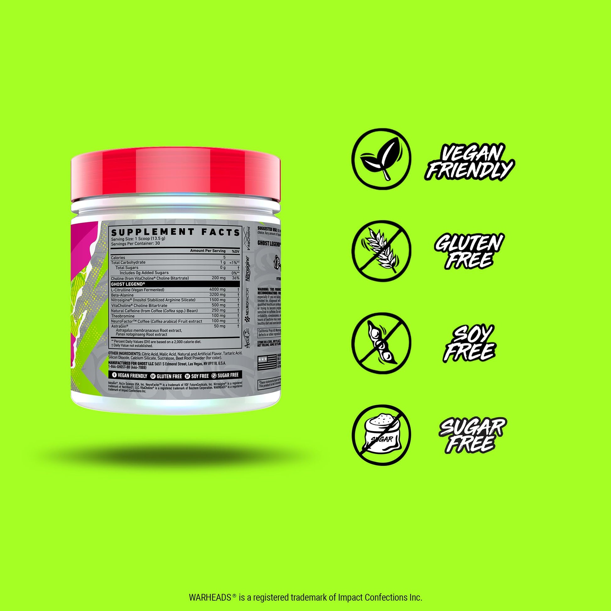 GHOST Legend V3 Pre-Workout Powder, Warheads Sour Watermelon - 30 Servings – Pre GHOSTAu supplements