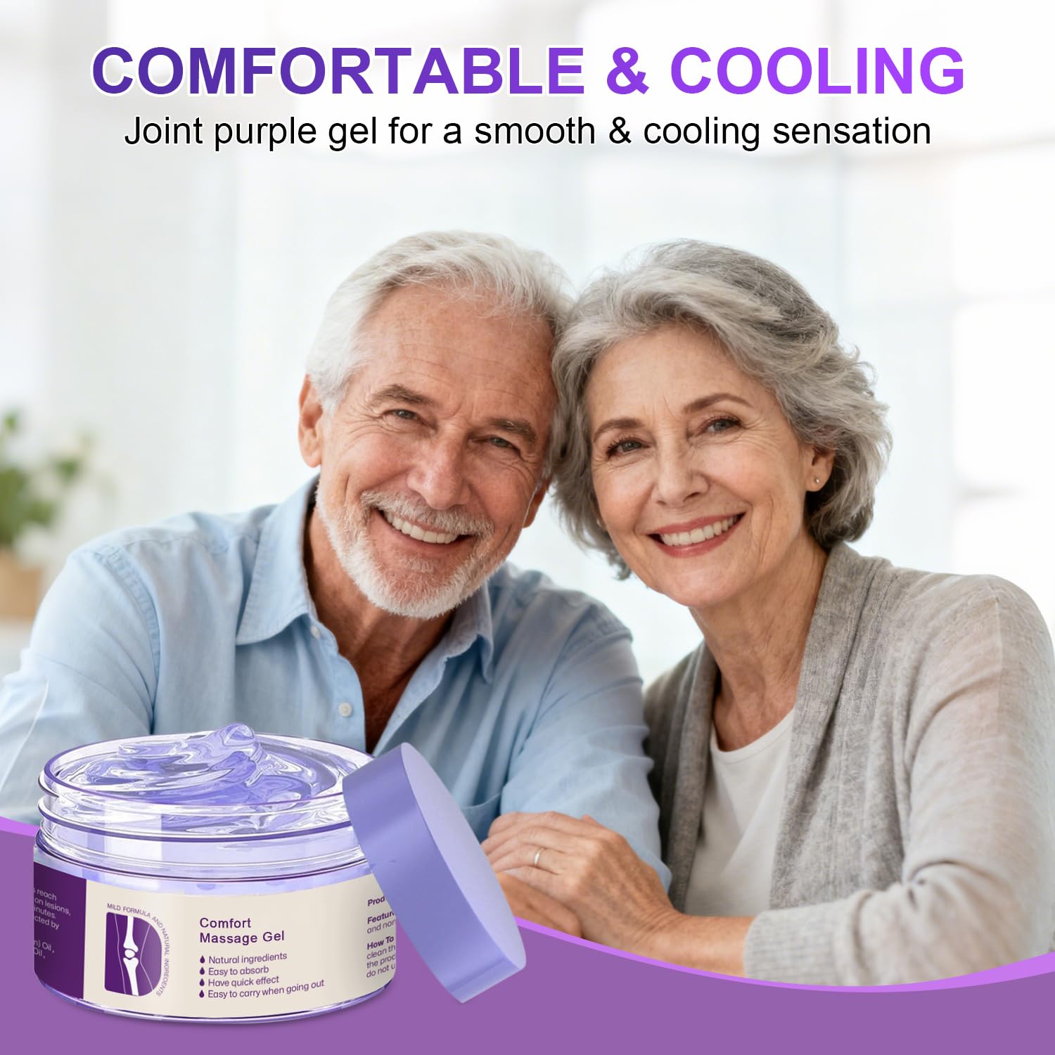 Kresin Joint Comfort Purple Gel, Kresin Joint Comfort Massage Gel, Soothes Discomfort for Neck, Back, Knees, Lumbar, and Feet, Absorb Quickly and Non-Greasy, 1.76 OZ, Violet JosmonAu supplements
