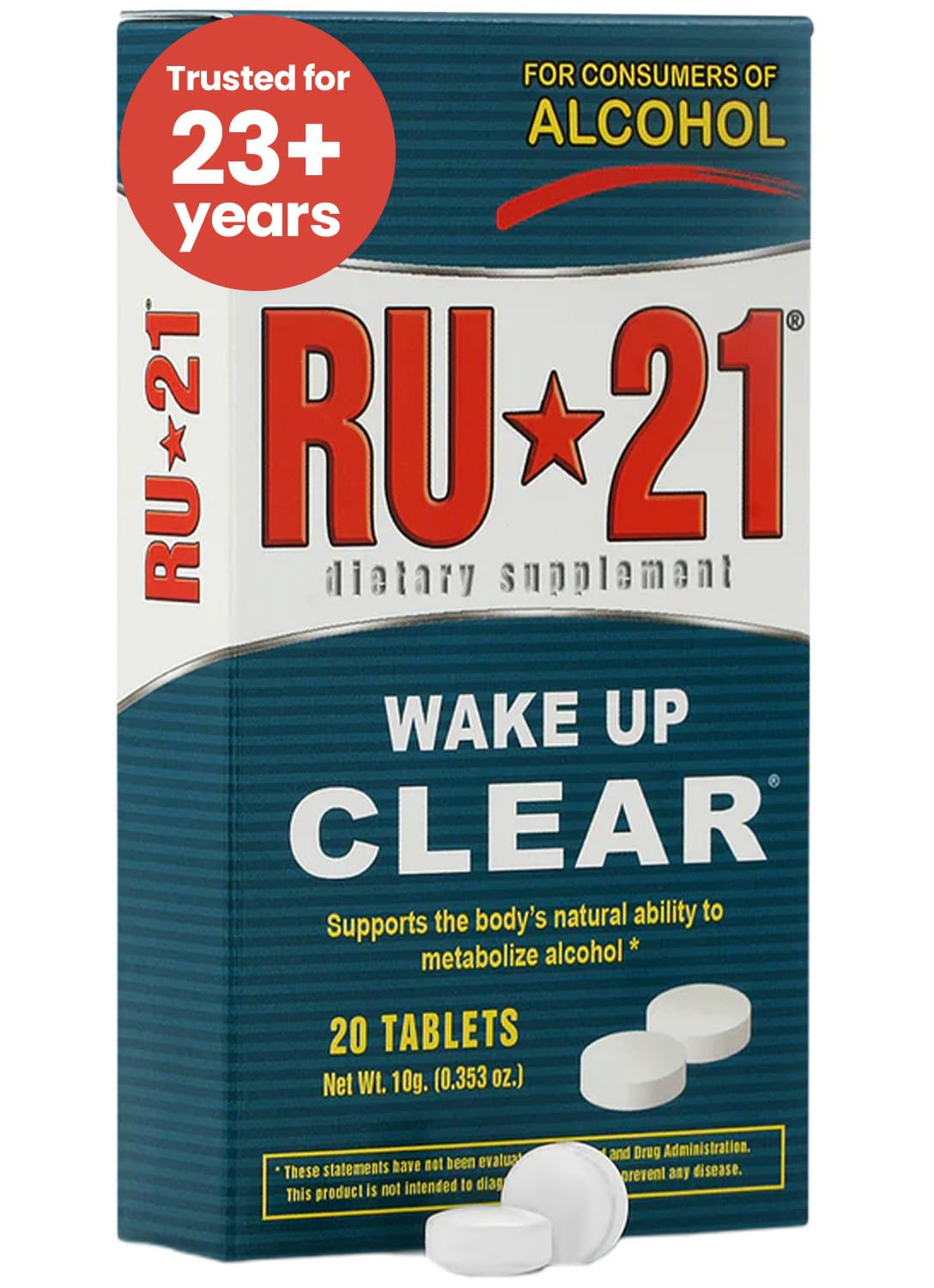RU-21 The Supplement for When You Want to Drink & Go to Work The Next Morning | Feel Better After Celebrating & Support Your Liver | Trusted for 23+ Years | Made in USA (20 Pills, 10 Servings) RU-21Au supplements