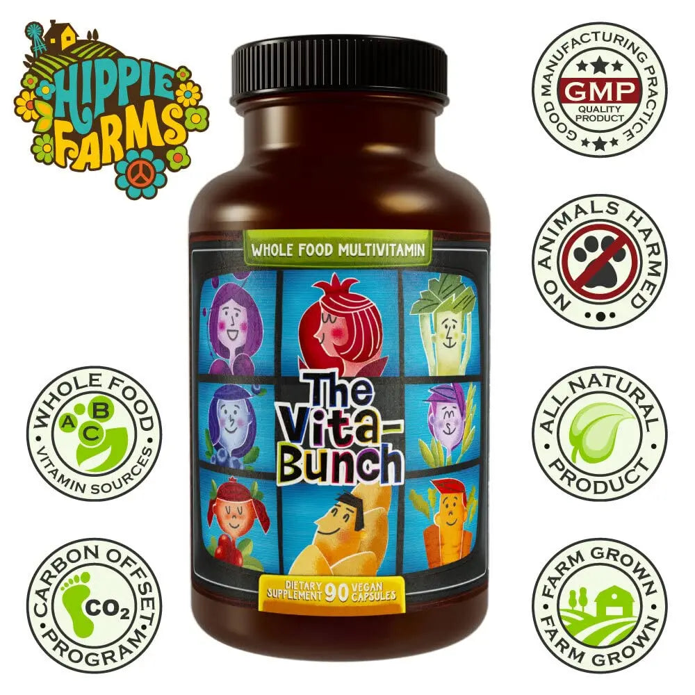 Whole Food Multivitamin Fruit & Super Greens All-in-one Vitamin Complex, 90 Vegan Capsules - Daily Vitamin for Women and Men Hippie FarmsAu supplements