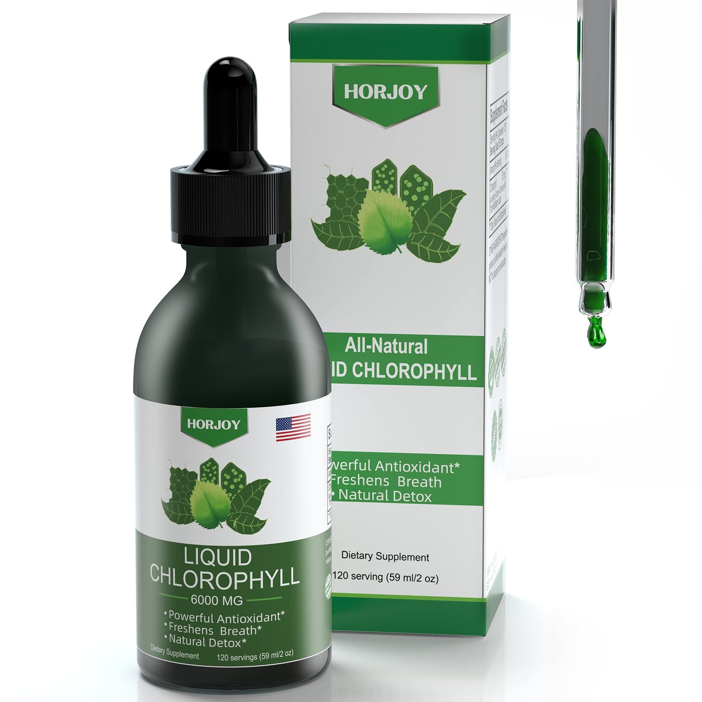 Chlorophyll Liquid Drops - 100% Natural Energy Booster and Immune Support - Internal HorjoyUS supplements