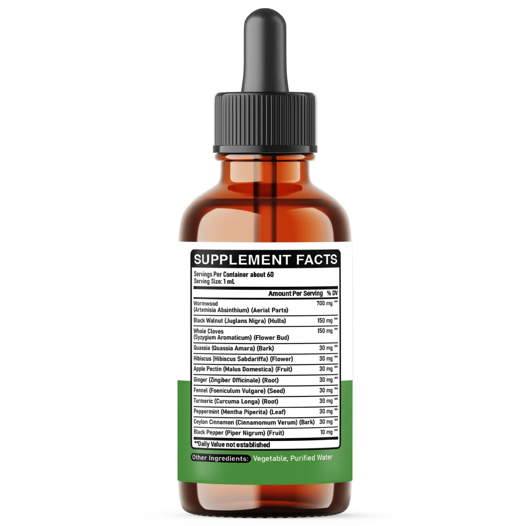 DEDICAD 12in1 Wormwood Liquid Drops - Black Walnut Wormwood Tincture Liquid Extract Whole Cloves and 9 More Herbs - 60 Days Supply DEDICADnz supplements