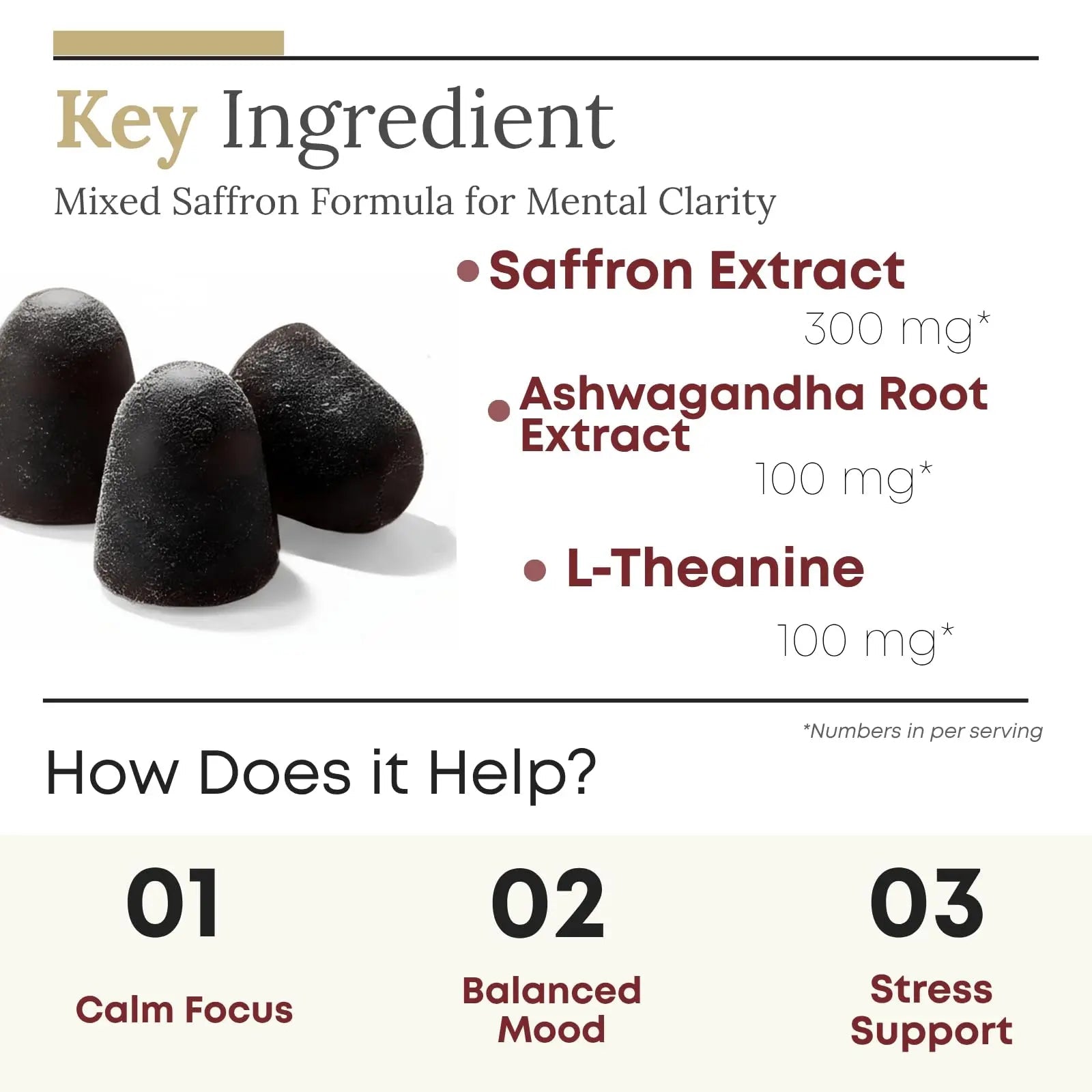 ZAB Saffron Supplements Gummies, Saffron & Rhodiola Rosea Extract Sugar-Free Supplement with Vitamin D3 & B6, Support Mood, Focus ZABAu supplements
