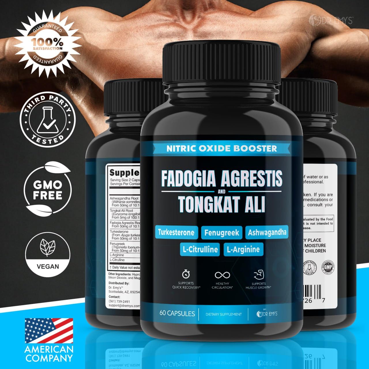 (2 Pack) Tongkat Ali Fadogia Agrestis Nitric Oxide Ashwagandha Supplement for Men Dr. Emy'sAu supplements