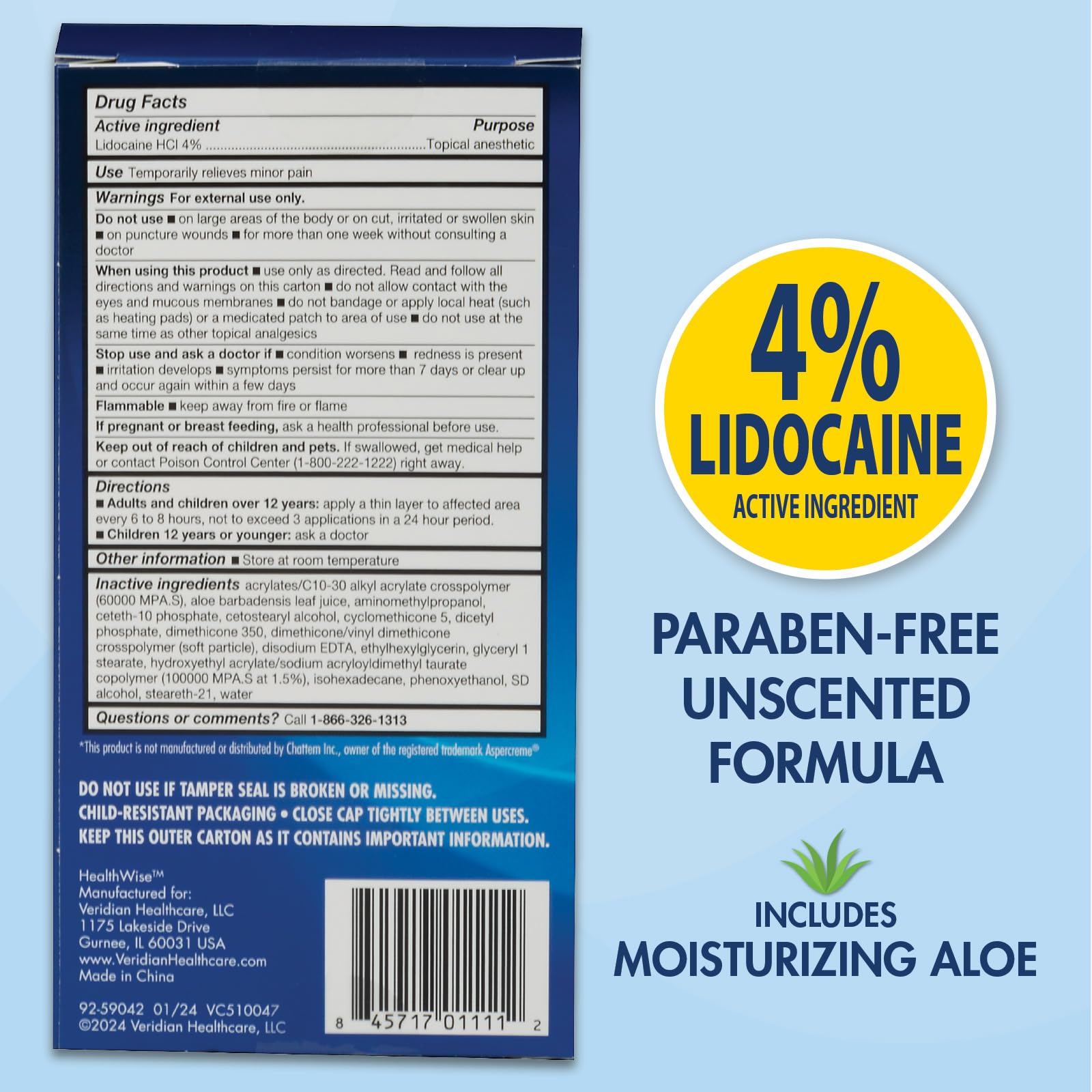 HealthWise 4% Lidocaine Roll-On | OTC Strength | Pain Relief Liquid | 2.5 oz. 73 mL | Non-Greasy, Unscented Formula | Topical Anesthetic HealthWiseAu supplements