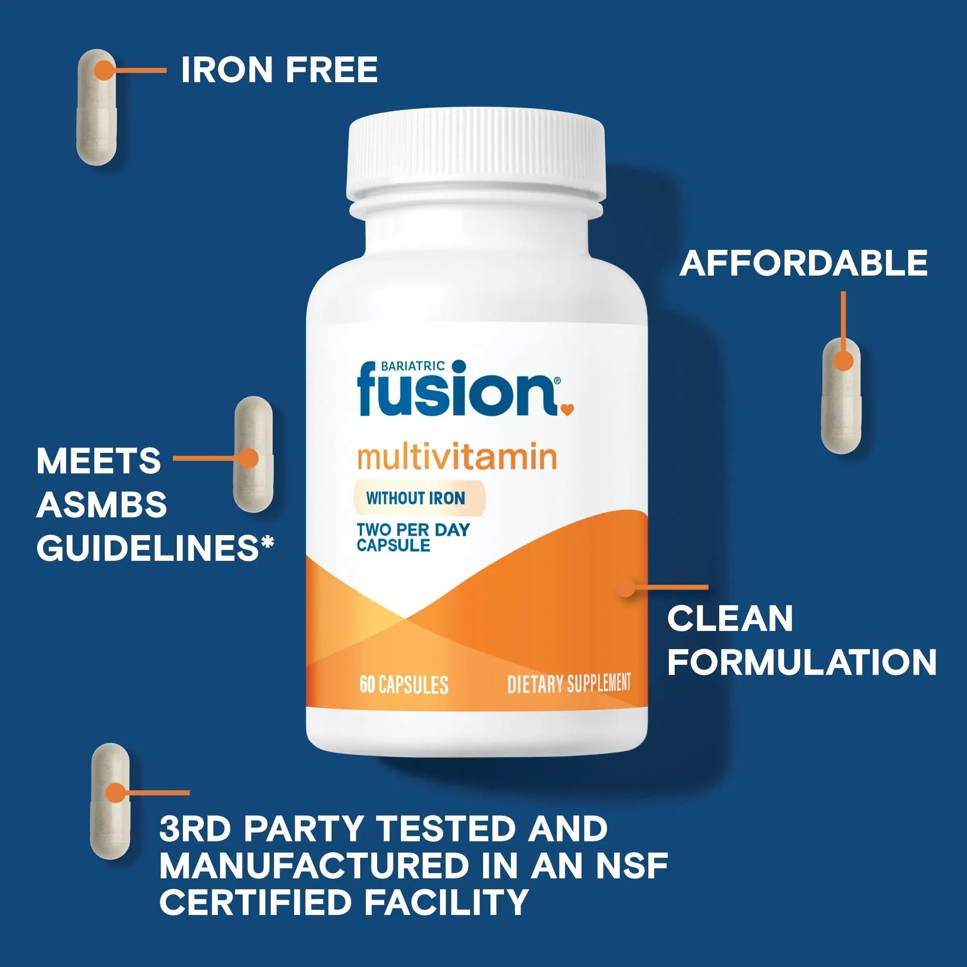 Bariatric Fusion Bariatric Multivitamin Without Iron | Post Bariatric Surgery Patients | Iron Free Bariatric Vitamin Bariatric FusionAu supplements