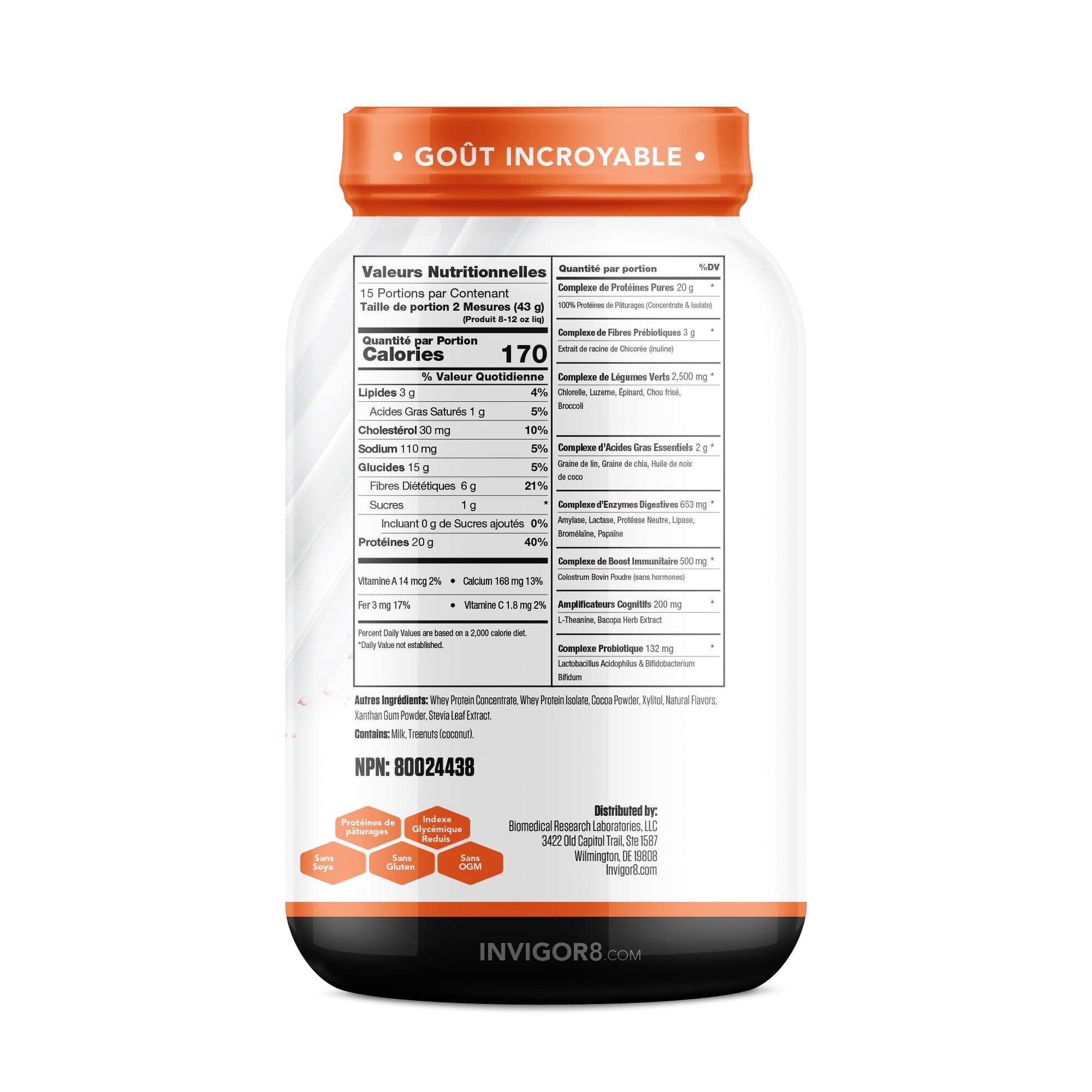 INVIGOR8 Superfood Shake (Chocolate Brownie) with Immunity Boosters - Gluten INVIGOR8Au supplements