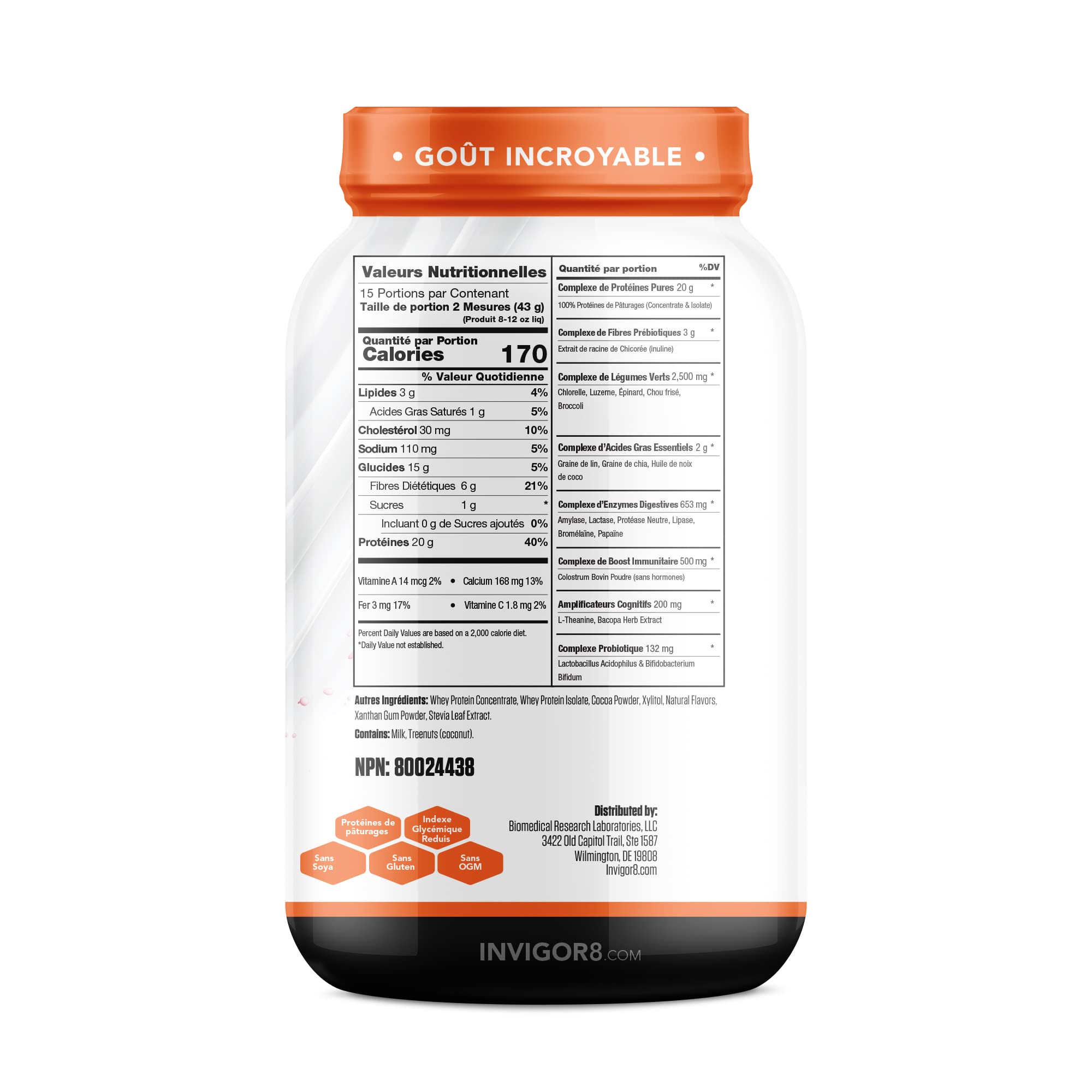 INVIGOR8 Superfood Shake (Chocolate Brownie) with Immunity Boosters - Gluten INVIGOR8Au supplements