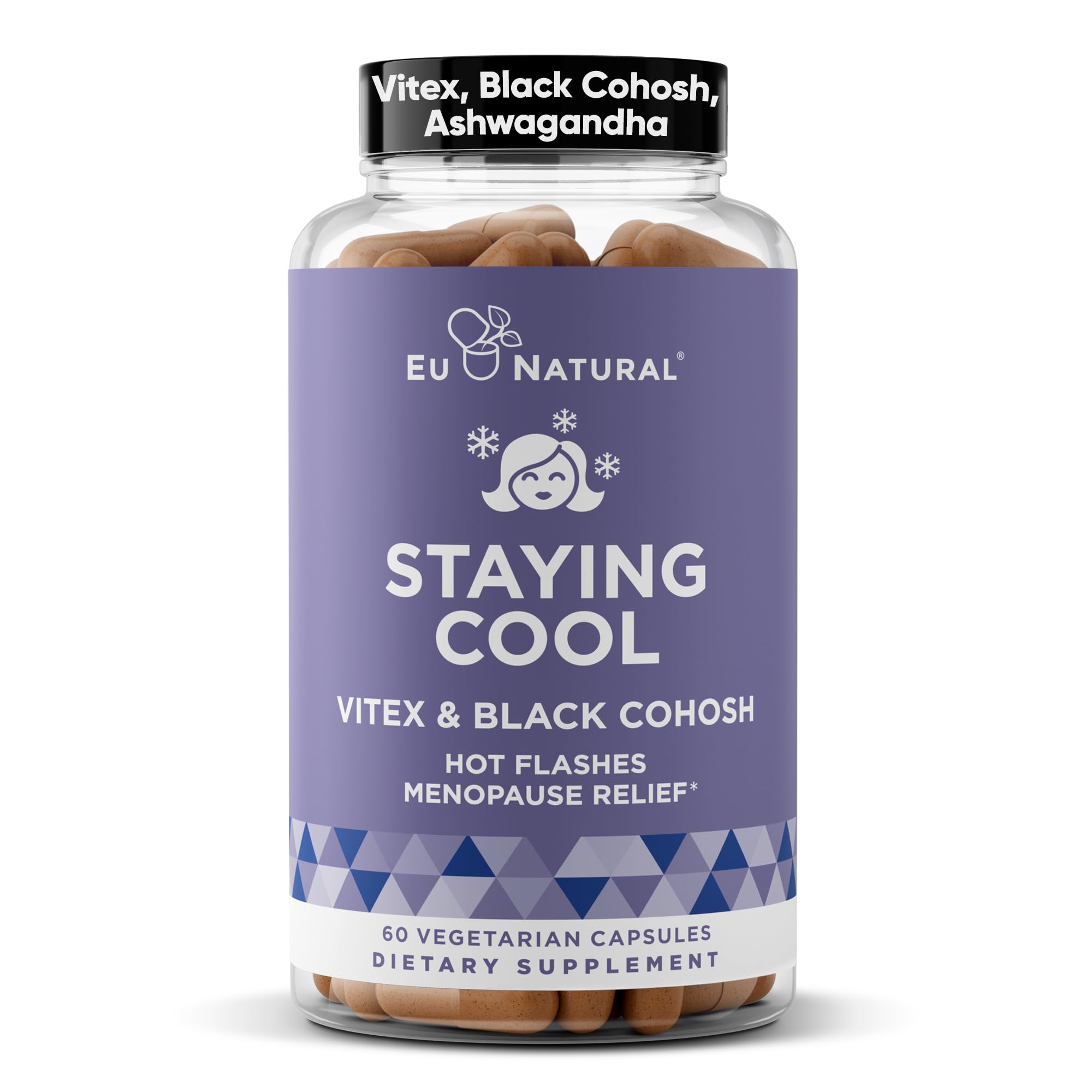Staying Cool Menopause Supplements for Women – Hormonal Hot Flash Relief, Weight Support, & Night Sweats – Vitex Chaste Tree & Black Cohosh – 60 Vegetarian Soft Capsules Eu NaturalAu supplements