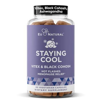 Staying Cool Menopause Supplements for Women – Hormonal Hot Flash Relief, Weight Support, & Night Sweats – Vitex Chaste Tree & Black Cohosh – 60 Vegetarian Soft Capsules Eu NaturalAu supplements