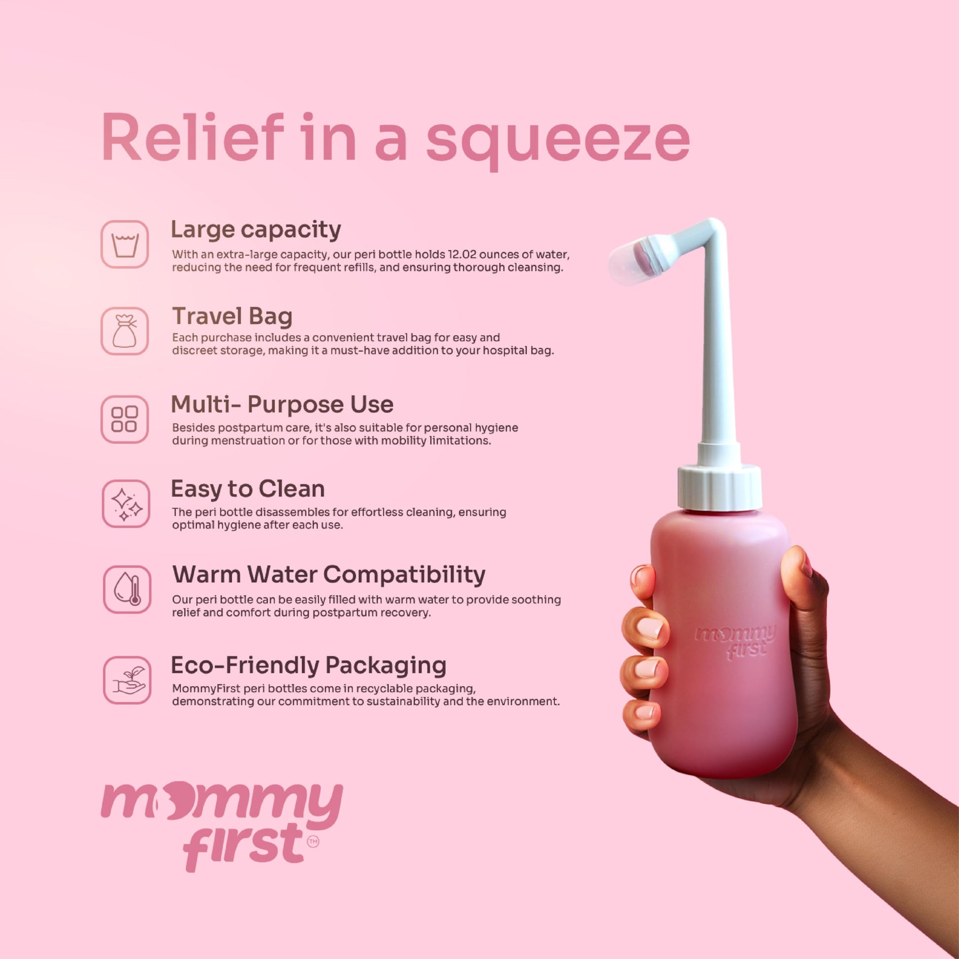 Peri Bottle for Postpartum Care from Mommy First™ | Upside Down Bottle for Perineal Cleansing and Recovery Mommy FirstAu supplements