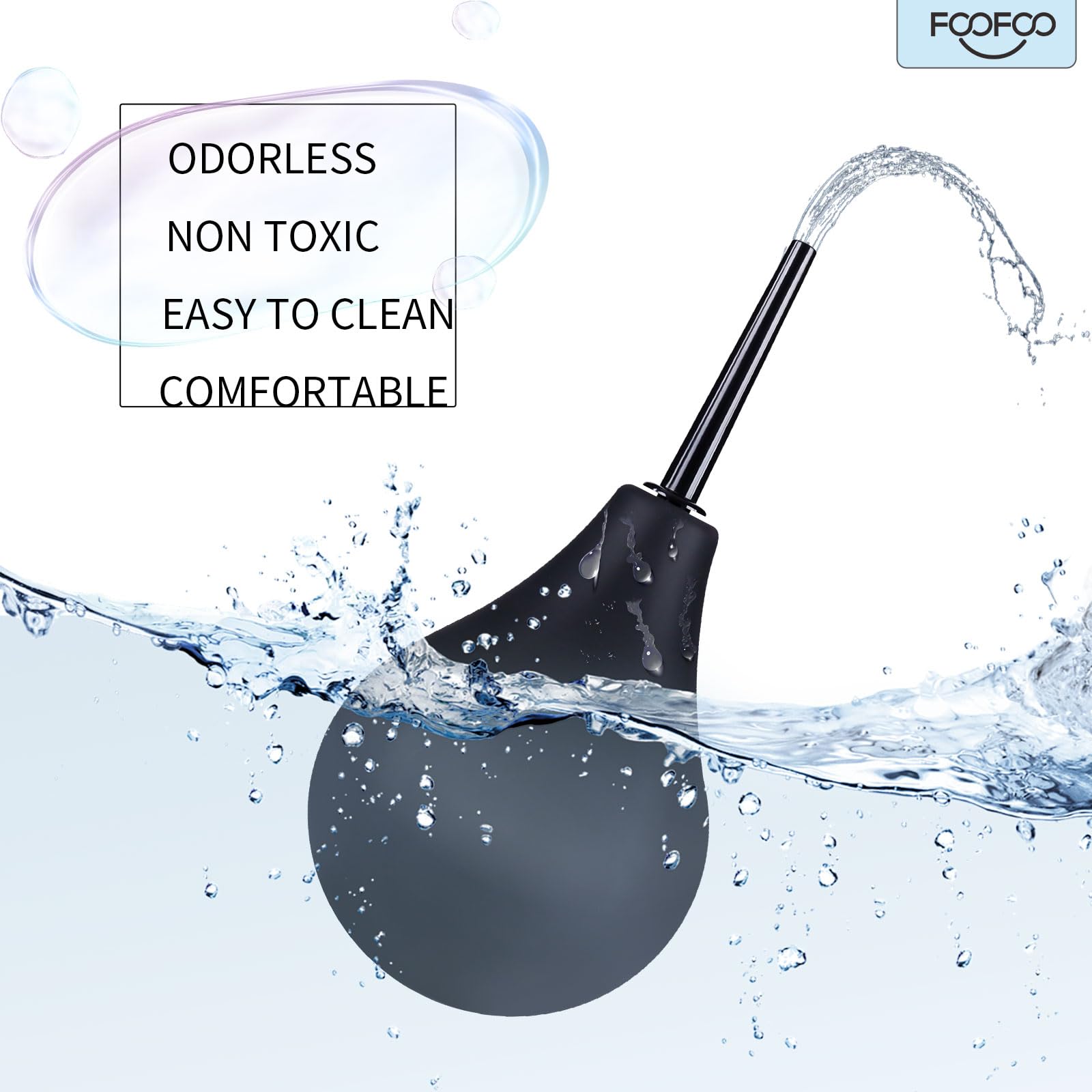 Enema Bulb 7.6oz Douche Enema Kit Includes 4 Nozzles for Women & Men Black with Storage Bag FOOFOOAu supplements
