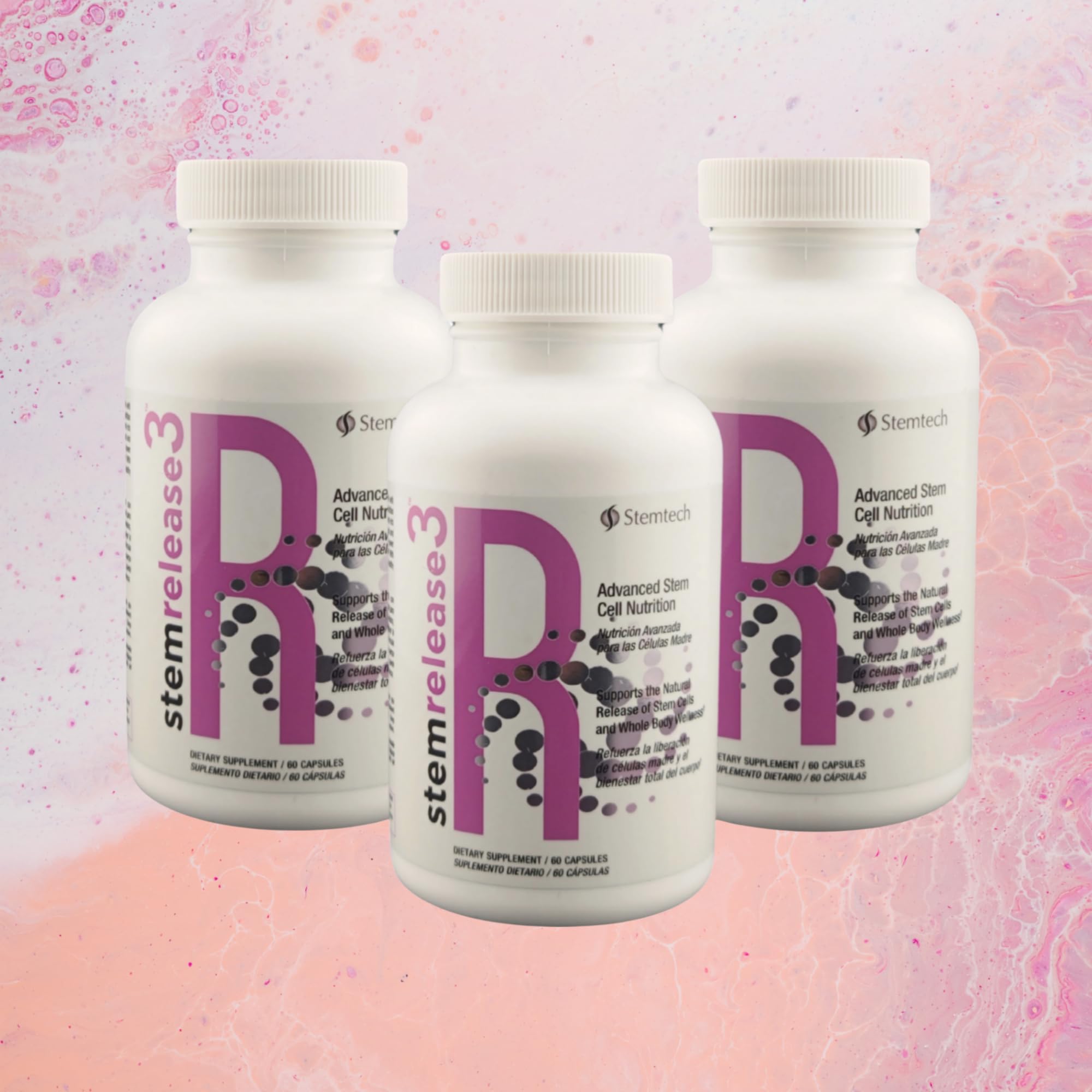 Stemtech Stemrelease3™ Cutting-Edge Stem Cell Nutrition for Natural Renewal and Youthful Vitality, Exclusive Blend for Enhanced Telomere Health 60 Capsules (3 Pack) StemTechAu supplements