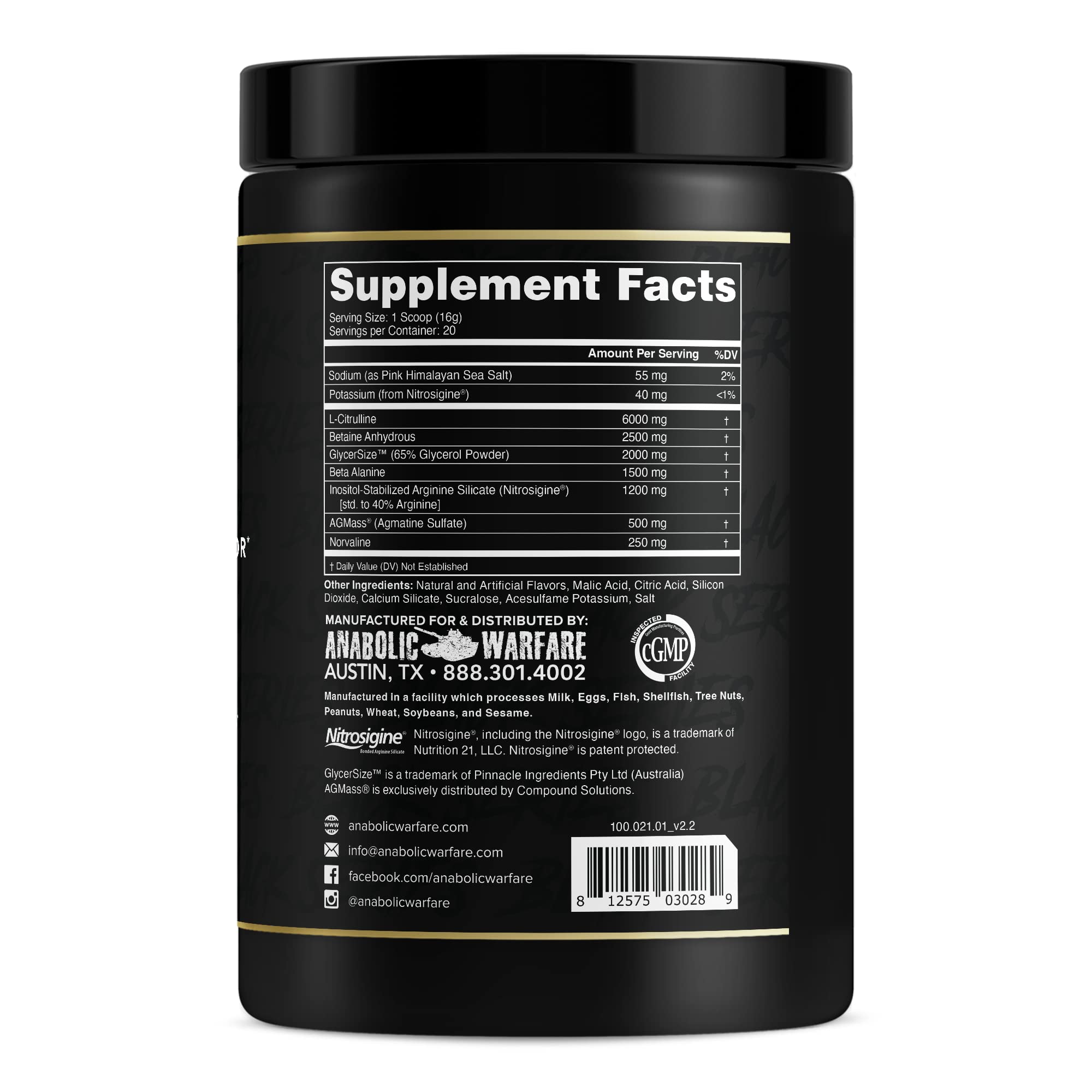 Anabolic Warfare Veiniac Muscle Pump Activator Supplement Stimulant Free Pre-Workout Anabolic WarfareAu supplements