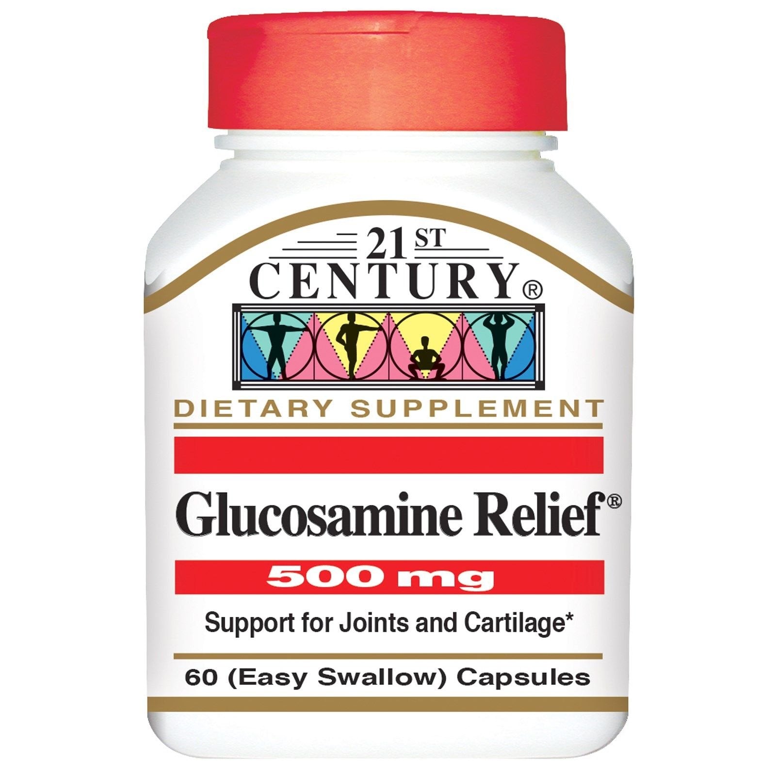 21st Century Glucosamine Relief 500mg Capsules - 60 Count, Pack of 6 21st CenturyAu supplements