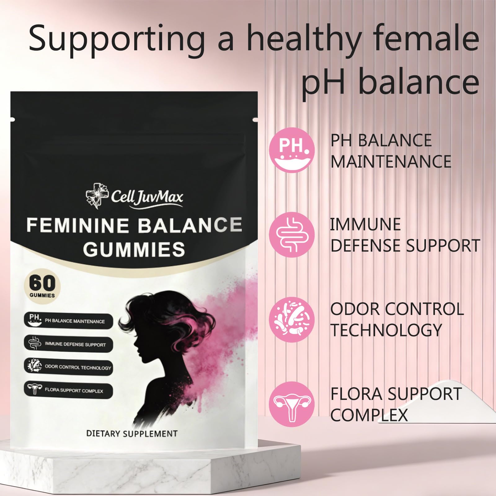 YFDSRF Feminine Balance Probiotic Gummies for Women - with Hawaiian Pineapple, pH Balance Support, Healthy Odor & Flora, Vaginal & Immune Health, Vegan Dietary Supplement - 60 Gummies (1) YFDSRFAu supplements