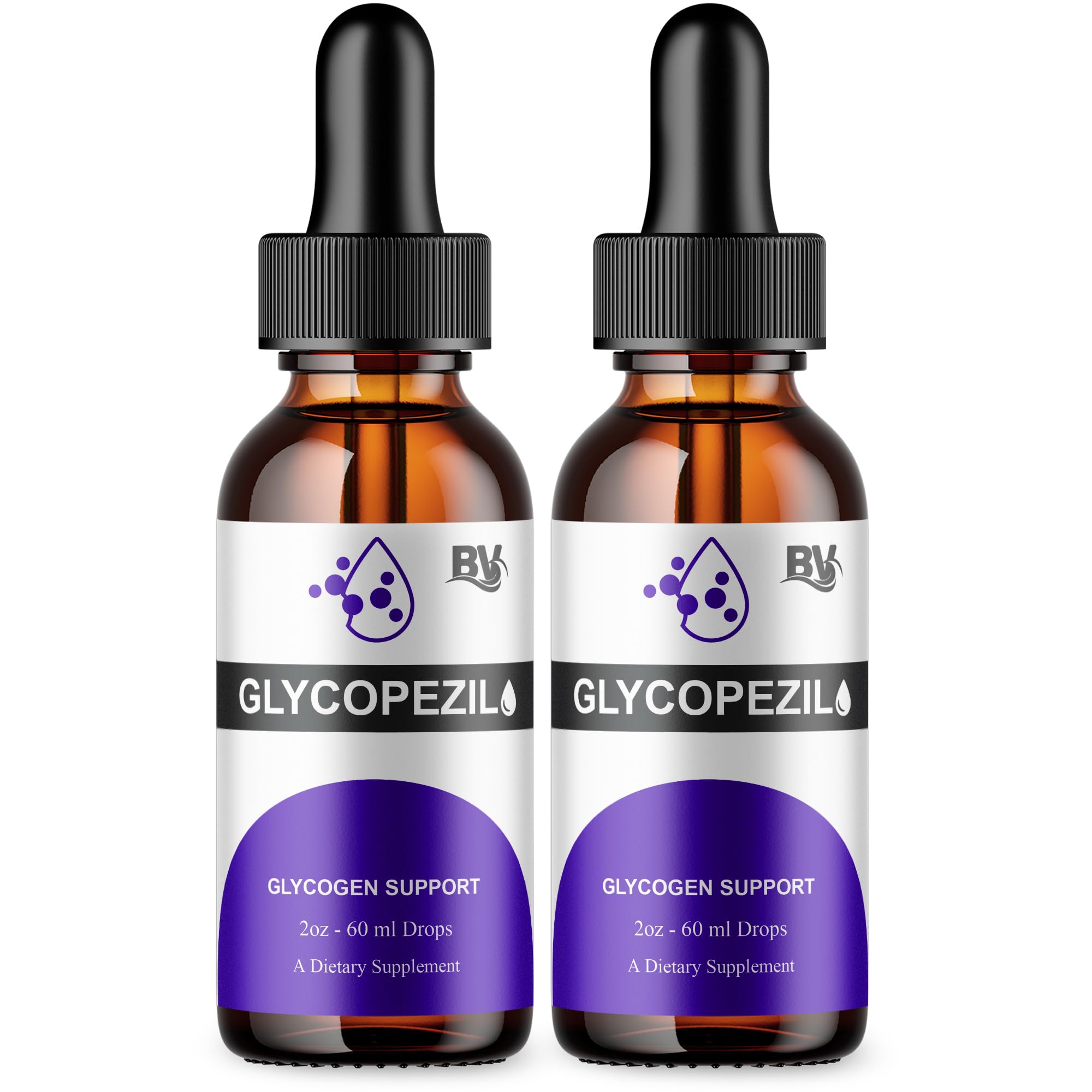 BLUE VIBE Glycopezil Drops, Glyco pezil Advanced Maximum Strength Overall Health & Blood Support Supplement, Glycopezil Premium Daily Health and Overall Energy Formula (2 Pack - 4oz / 120ml) BLUE VIBEAu supplements