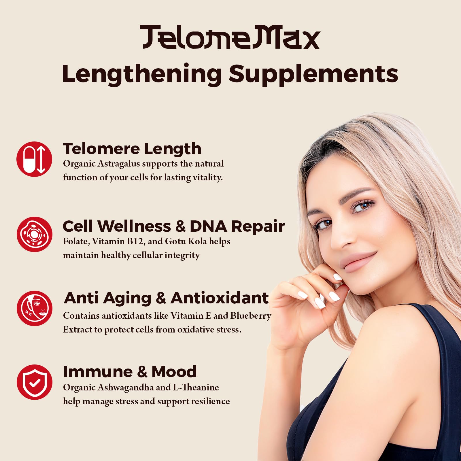 Telomere Lengthening Supplements – Organic Astragalus, Gotu Kola, Vitamin D3, Folate, L-Theanine – Anti-Aging, DNA Repair, Immune & Cellular – 60 Vegan Capsules, Made in Japan (1 Bottle) OrinthalixiumAu supplements