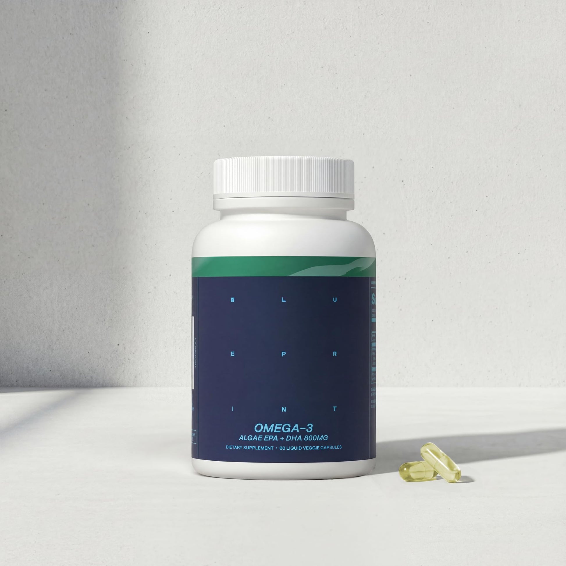 Blueprint Bryan Johnson Omega-3 - Vegan Algae Omega 3 Supplement with EPA/DHA - 800mg Plant-Based for Brain, Heart & Joint Support - High Absorption Triglyceride Form - 1:1 EPA/DHA Blueprint Bryan JohnsonAu supplements