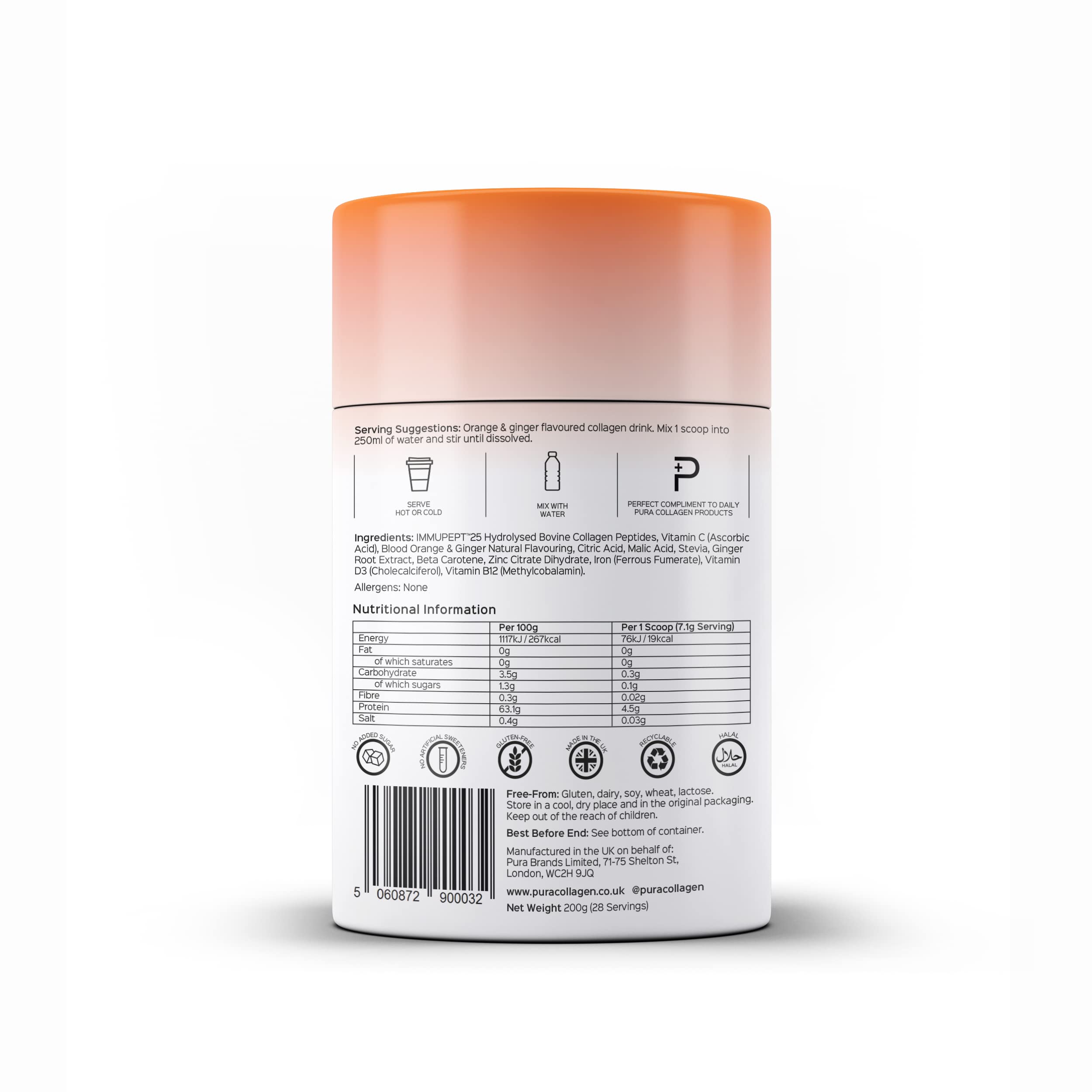 Pura Collagen Powdered Supplement (Protect) 5,000mg Bioactive Collagen Peptides® Pura CollagenAu supplements