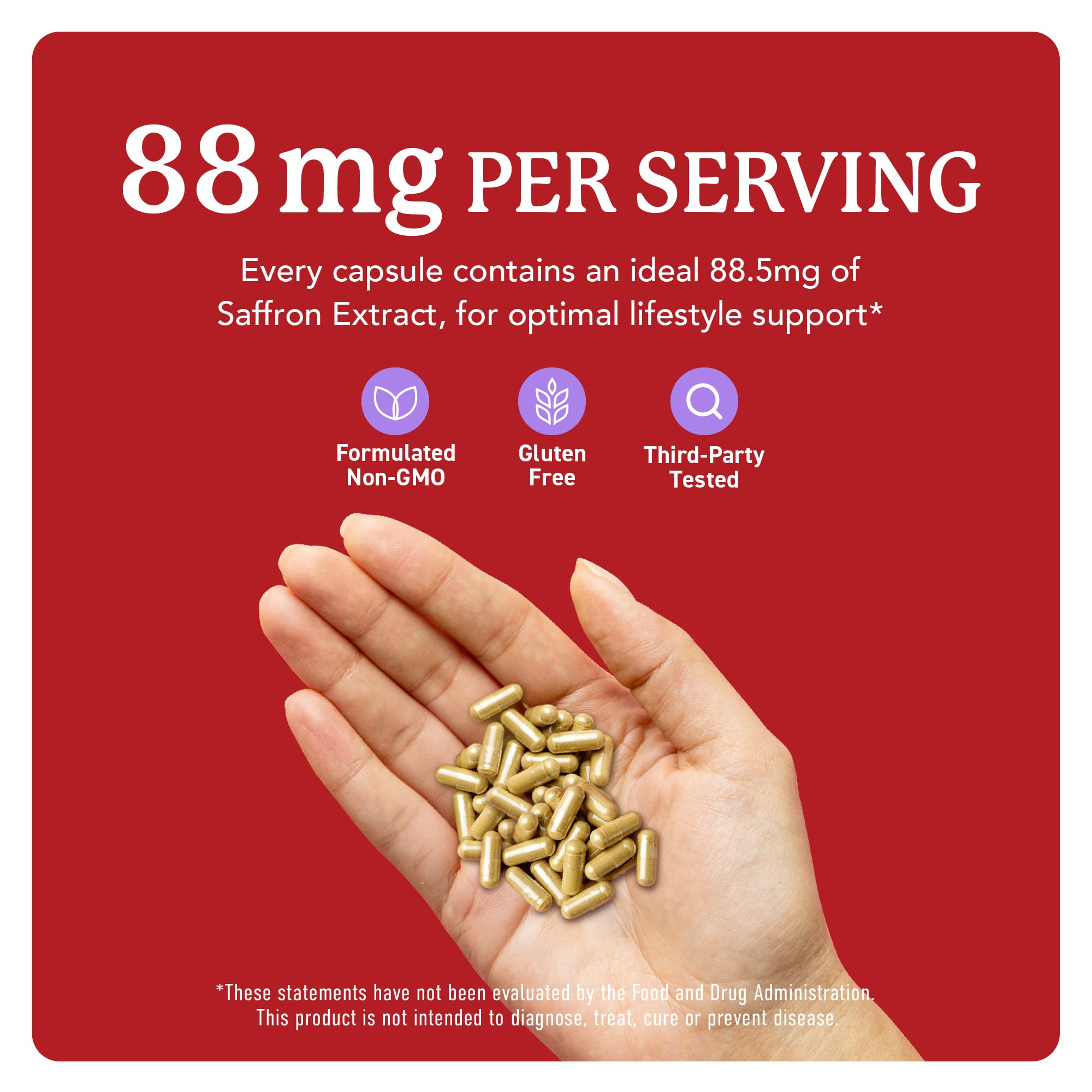 Saffron Supplements 88.5mg | 3-Month Supply | Pure Saffron Extract Capsules for Mood, Focus, Eye Health & Energy Balance Support | Crocus Sativus Extract | Gluten-Free & Non-GMO | 90 Capsules SMNutritionAu supplements