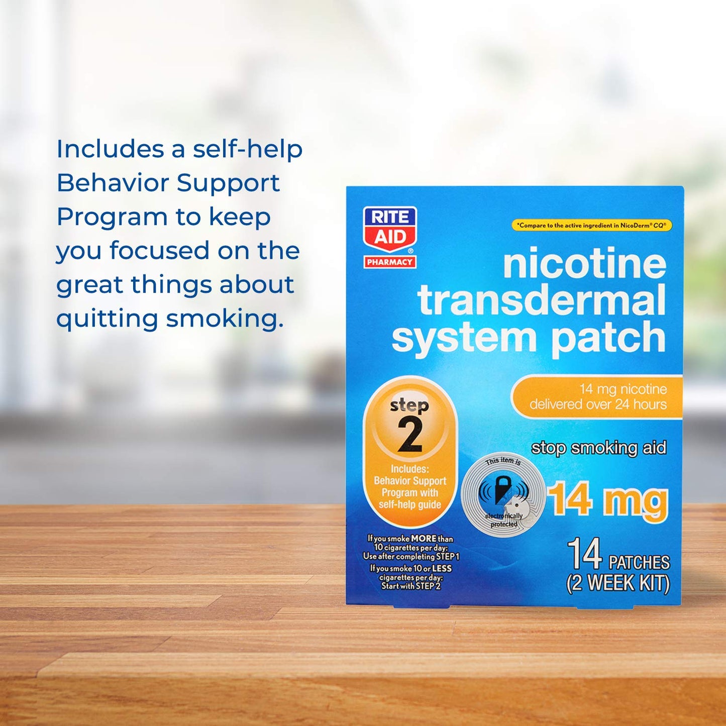 Rite Aid Nicotine Transdermal System Patch, Step 2, 14mg - 14 ct, Nicotine Rite AidUS supplements