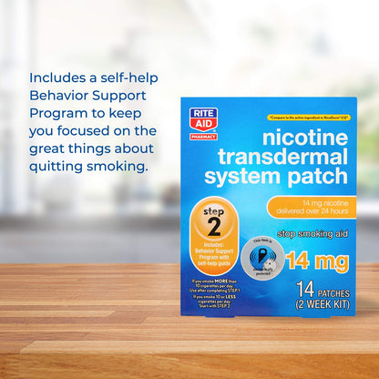 Rite Aid Nicotine Transdermal System Patch, Step 2, 14mg - 14 ct, Nicotine Rite AidUS supplements