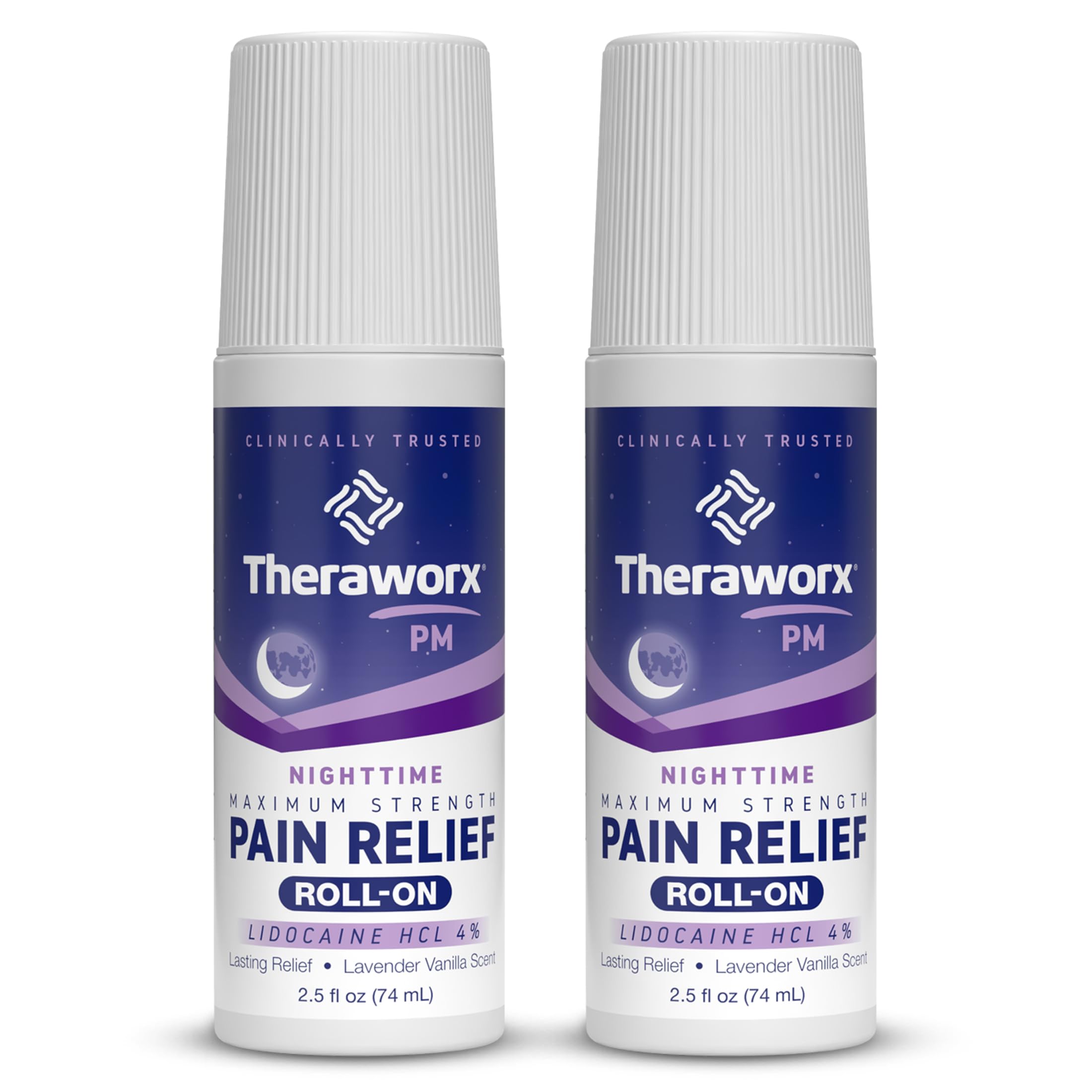 Theraworx Nighttime Maximum Strength Pain Relief Roll-on with Lidocaine – 2.5 oz - 2 Count TheraworxAu supplements