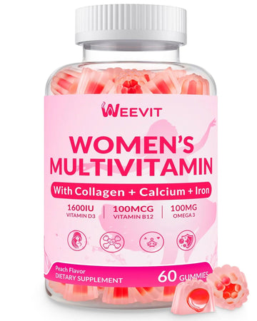 WEEVIT Methylated Multivitamin for Women Gummies, Womens Multivitamin Gummy with Collagen, Iron, Omega-3 WEEVITAu supplements