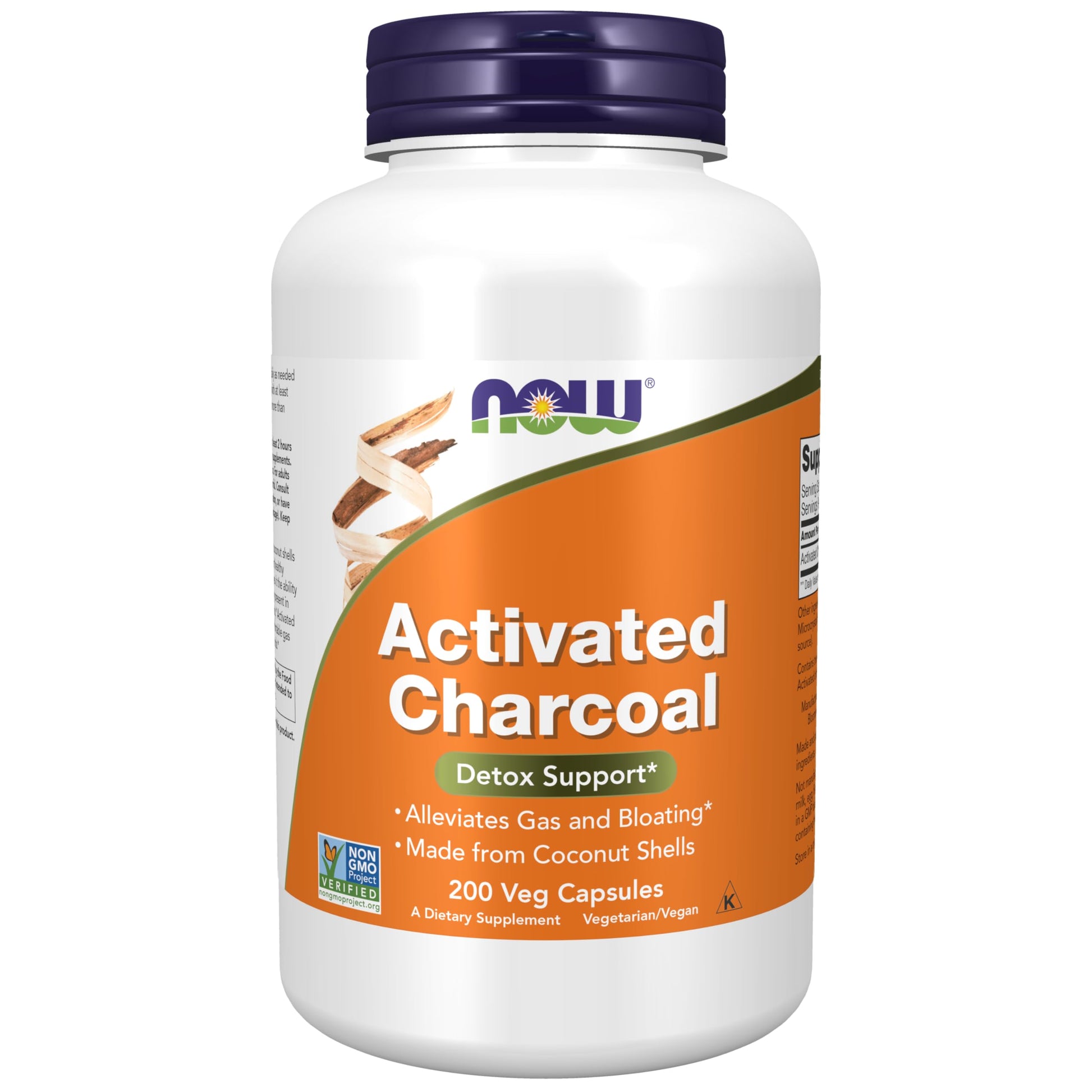 NOW Supplements, Activated Charcoal Made from Coconut Shells, Non-GMO Project Verified NOWAu supplements