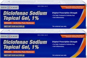 GeriCare Topical Arthritis Pain Relief Gel Diclofenac Sodium 1% (NSAID) Hand Wrist Elbow Foot Ankle Knee Extra-Strength Pain Reliever- Anti-inflammatory Arthritis Pain Treatment, 3.53oz (2 Pack) GeriCareAu supplements