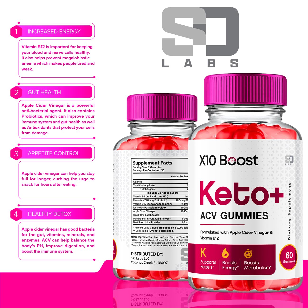 X10 Boost Keto ACV Gummies Advanced Weight Loss, X10 Boost Keto + ACV 1000mg Apple S.O LabsUS supplements