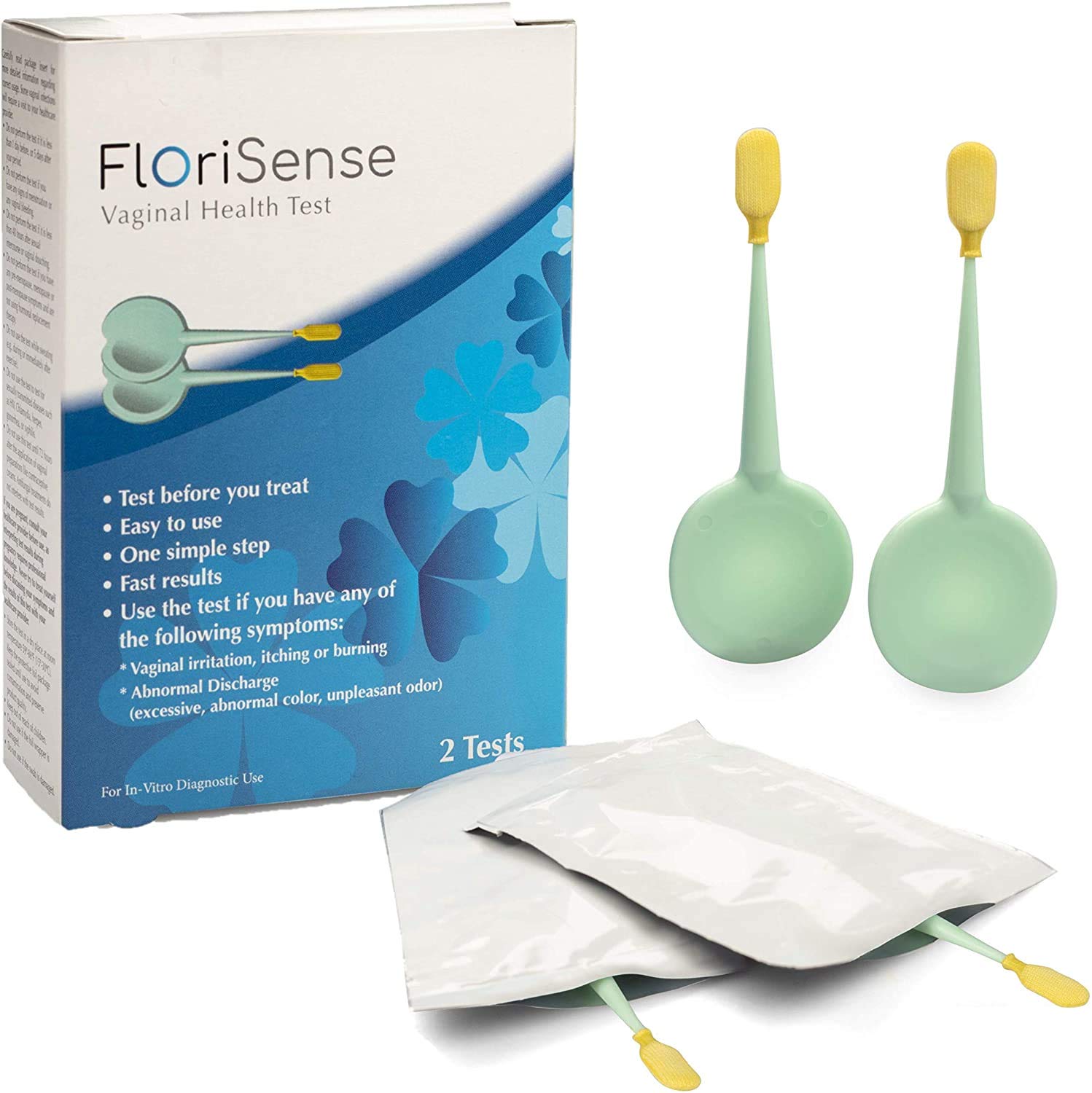 FloriSense Vaginal Health pH Test Kit - OTC Vaginal Acidity Test - Bacterial Vaginosis and Yeast Infections - 2 Swabs, Detect Feminine Imbalance - Before You Treat, Easy to Read Results in Seconds FloriSenseAu supplements