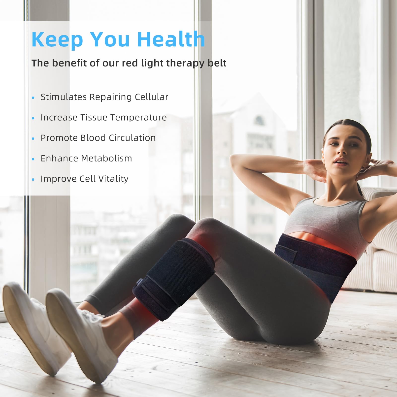 Red Light Therapy Infrared Light Therapy Heating Wrap Belt for Body Back Knee Shoulder Waist Muscle Pain AKYSUNAu supplements
