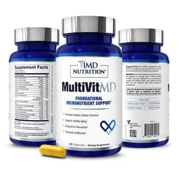 1MD Nutrition MultiVitMD Daily Multivitamin – 19 Essential Vitamins & Minerals for Adults Over 55 | Supports Healthy Aging, Heart, Brain, Bone, & Immune Health | 1MD NutritionAu supplements