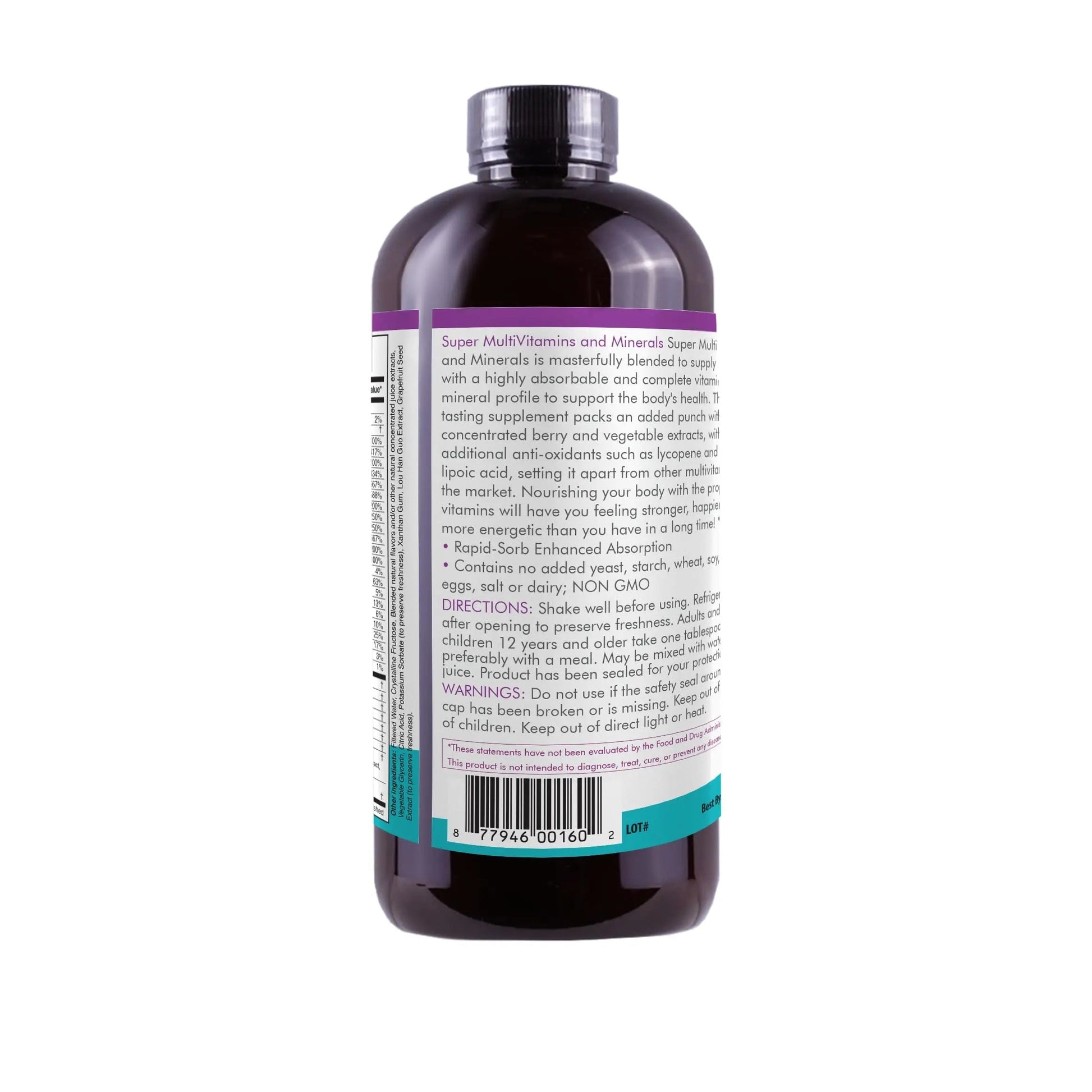 Liquid Super Multivitamin and Minerals - Premium Liquid Vitamins for Enhanced Absorption - Daily Liquid Multivitamin Supplement Life SolutionsAu supplements