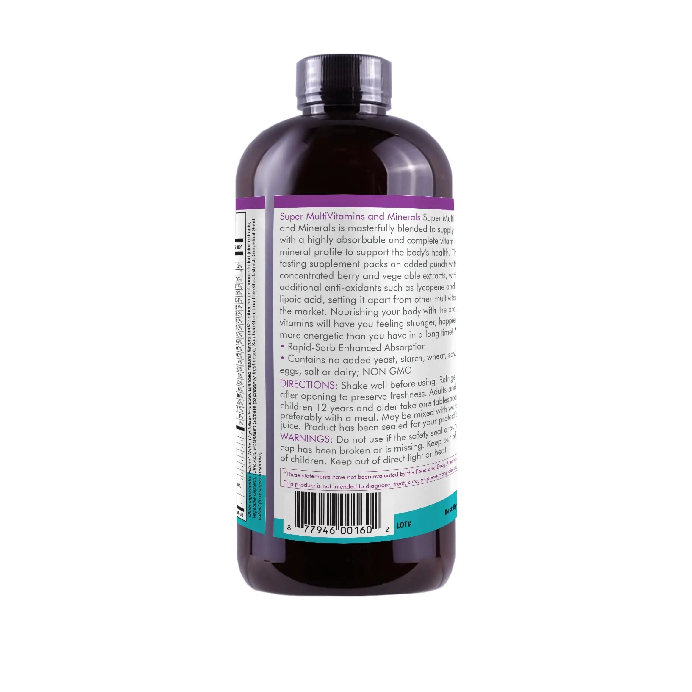 Liquid Super Multivitamin and Minerals - Premium Liquid Vitamins for Enhanced Absorption - Daily Liquid Multivitamin Supplement Life SolutionsAu supplements