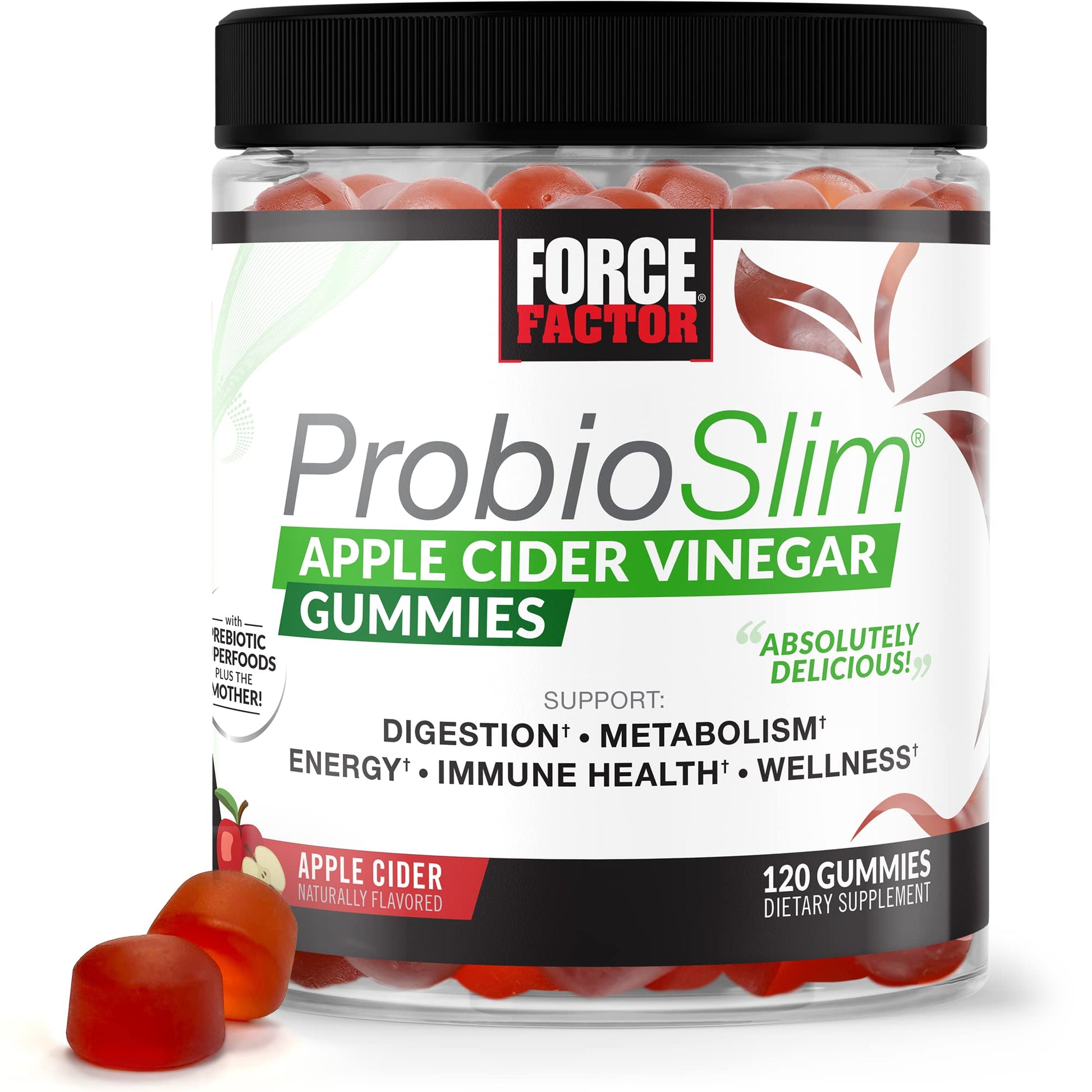 Force Factor ProbioSlim Apple Cider Vinegar Gummies with Organic, LactoSpore Force FactorUS supplements