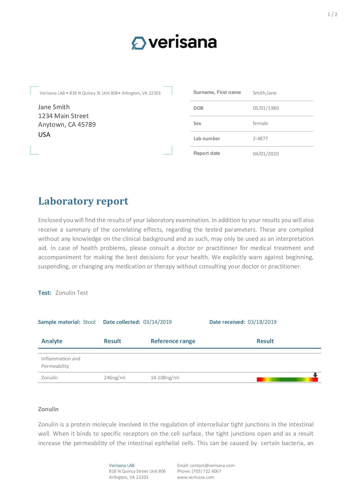 Candida & Helicobacter & Zonulin Test – Lab Testing Kit for Diagnosing Candida, H Pylori and Zonulin VerisanaAu supplements