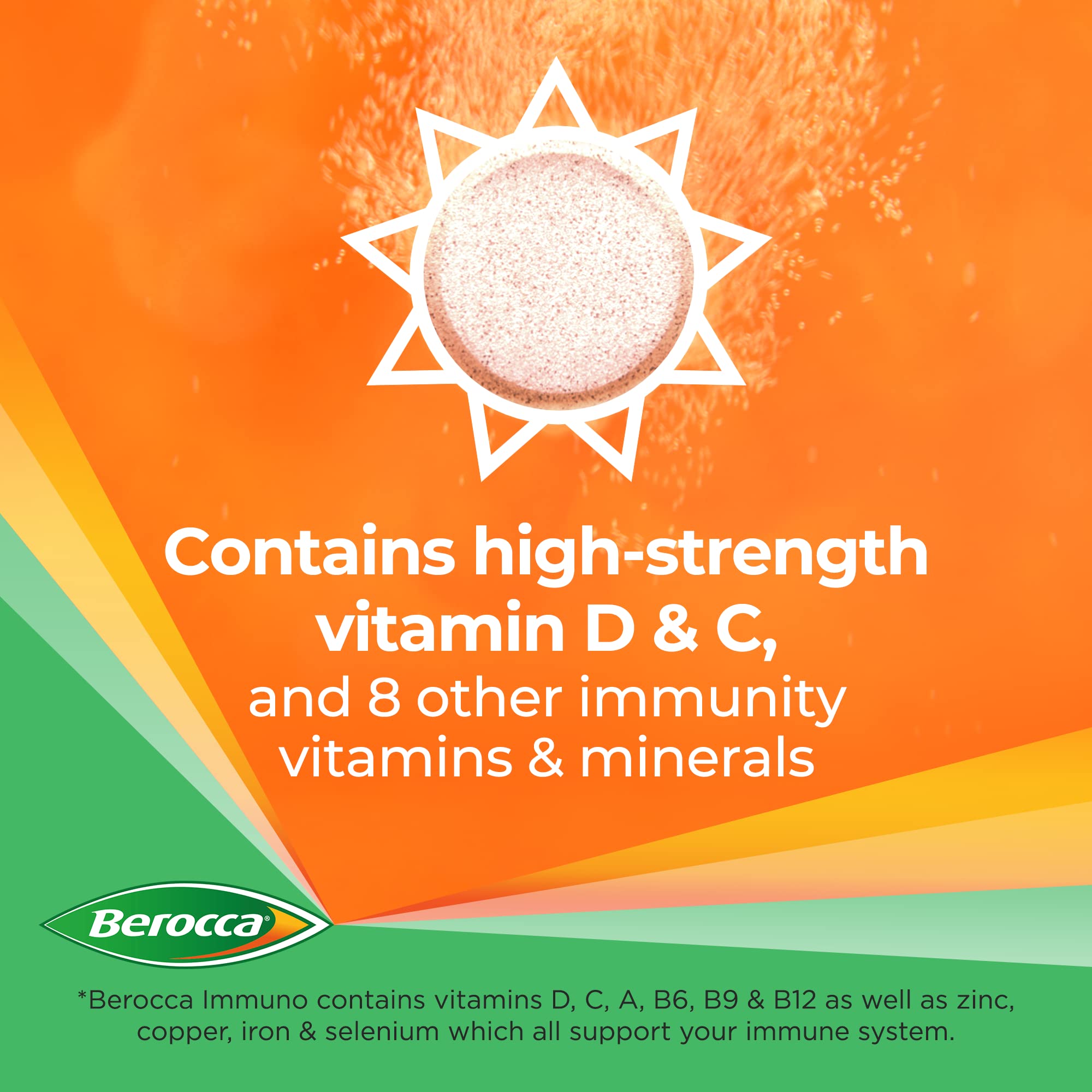 Berocca Immuno Effervescent Tablets, 11 Vitamins and Minerals, Including Vitamins D, C BeroccaUS supplements