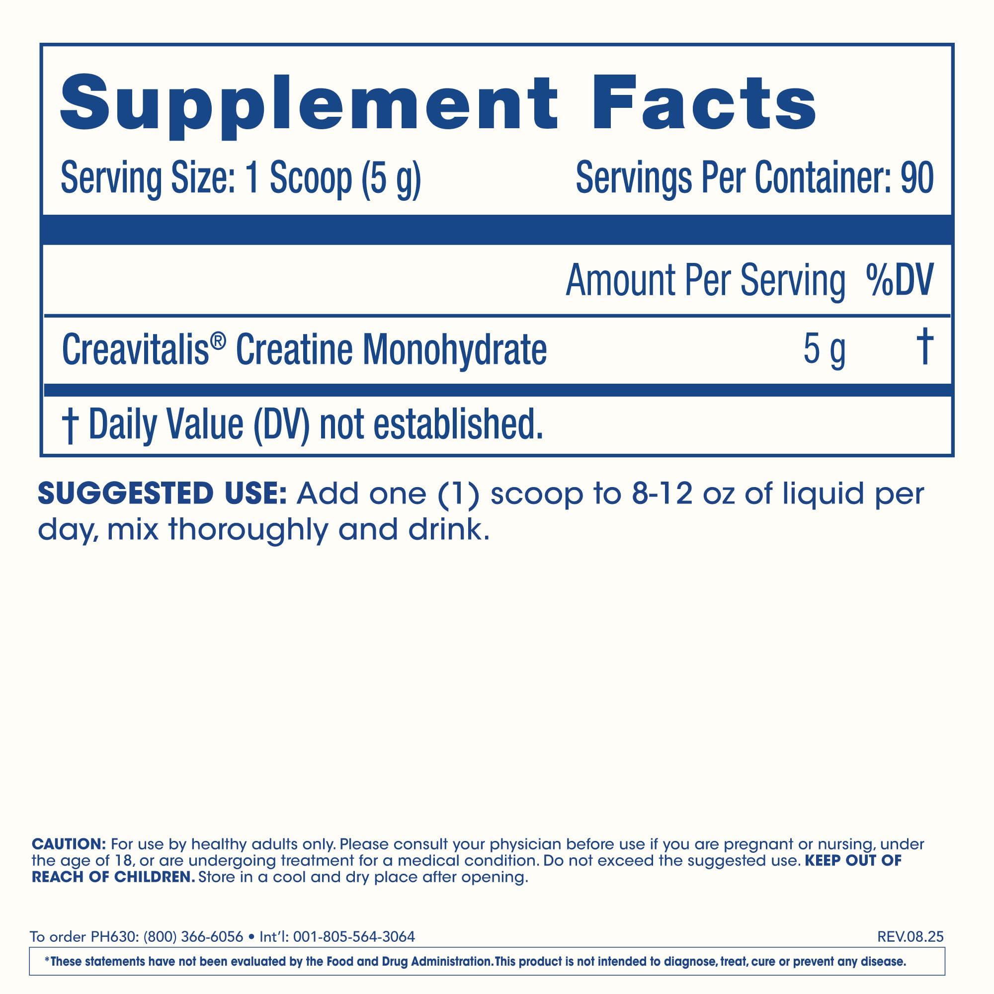 ProHealth Longevity Micronized Creatine. Pharmaceutical Grade Creatine Monohydrate is Easier on Kidneys. Supports Brain Function and Muscle Growth as You Age. 5 g/Serving, 90 Servings, 3 Month Supply ProHealthAu supplements