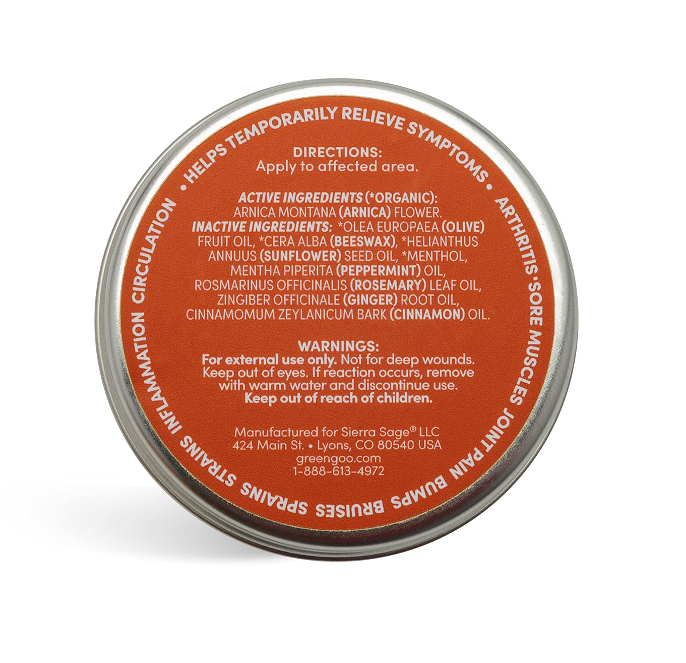 Green Goo Natural Skin Care Salve, Pain Relief with Arnica,1.82 Ounce Large Tin Green GooAu supplements