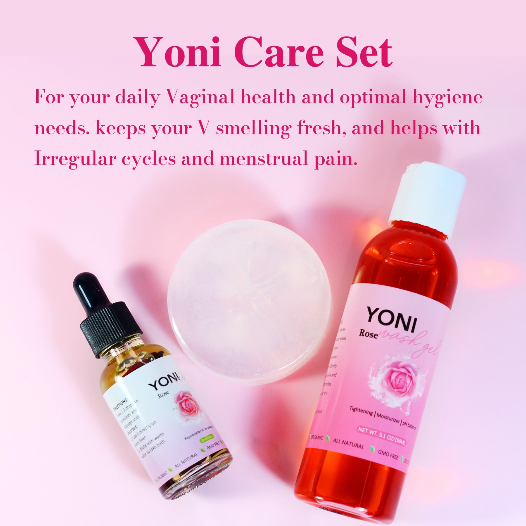 Aromlife Rose Yoni daily Wash Set - Yoni Oil & Yoni Bar & Yoni Feminine Wash, Ph Balance for Women AromlifeAu supplements
