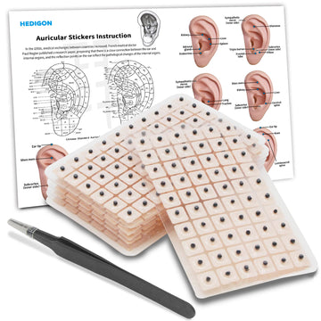 Ear Seeds Auricular Sticker kit,Acupuncture Kit Acupressure with Ears Seed 420 Pcs, Ear Chart, Tweezer HedigonAu supplements