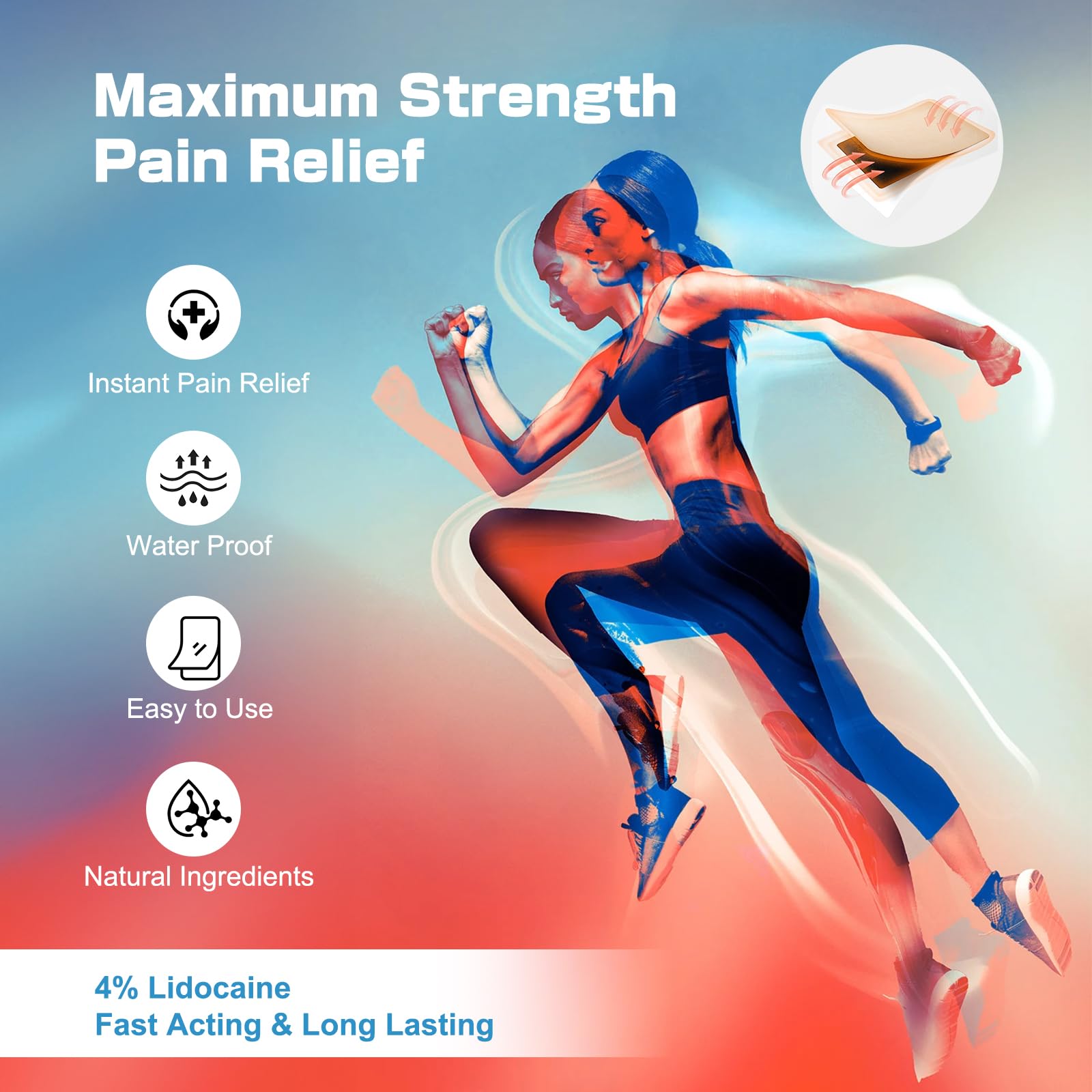 YOAPA 4% Lidocaine Pain Relief Patches | Maximum Strength Numbing Gel Patch for Back, Neck, Knee, Shoulder & Joint Pain | Up to 12 Hour Temporary Relief | 20 Count - G41 YOAPAAu supplements