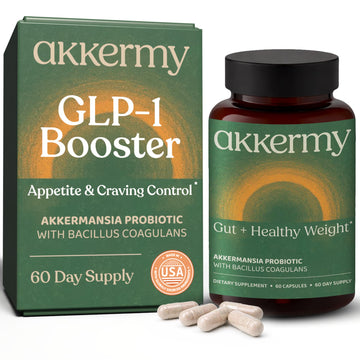 Akkermansia Probiotic for Appetite Suppressant & Craving Control | Increases GLP-1 for Weight Loss | 60 Day Supply | Made in USA | Bacillus Coagulans, B2, D3 & Chromium | SIBO Friendly, Vegan AkkermyAu supplements