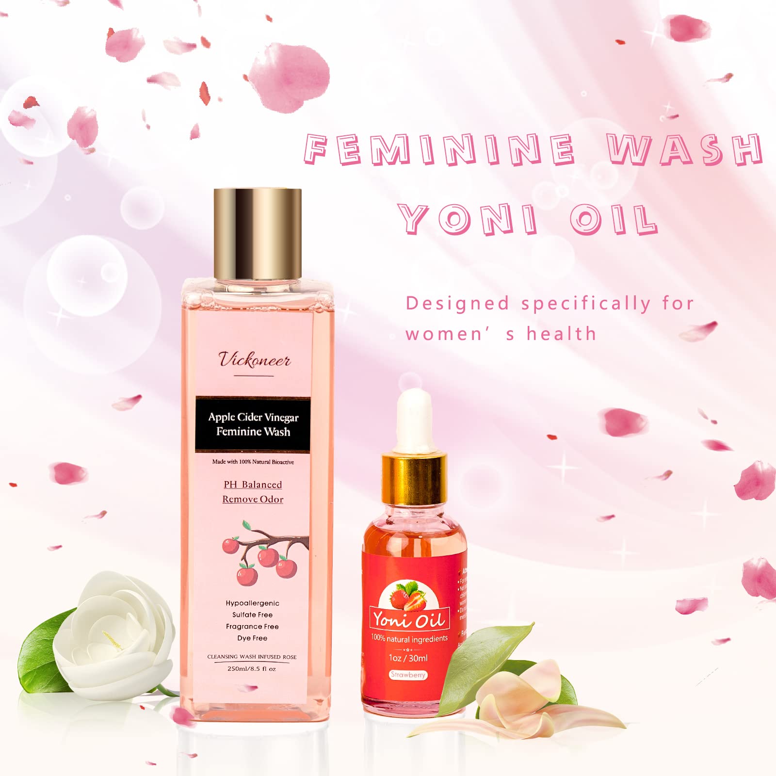 Vickoneer Yoni Wash for Women & Yoni Essential Oil, Intimate Feminine Wash Yoni Care VickoneerAu supplements